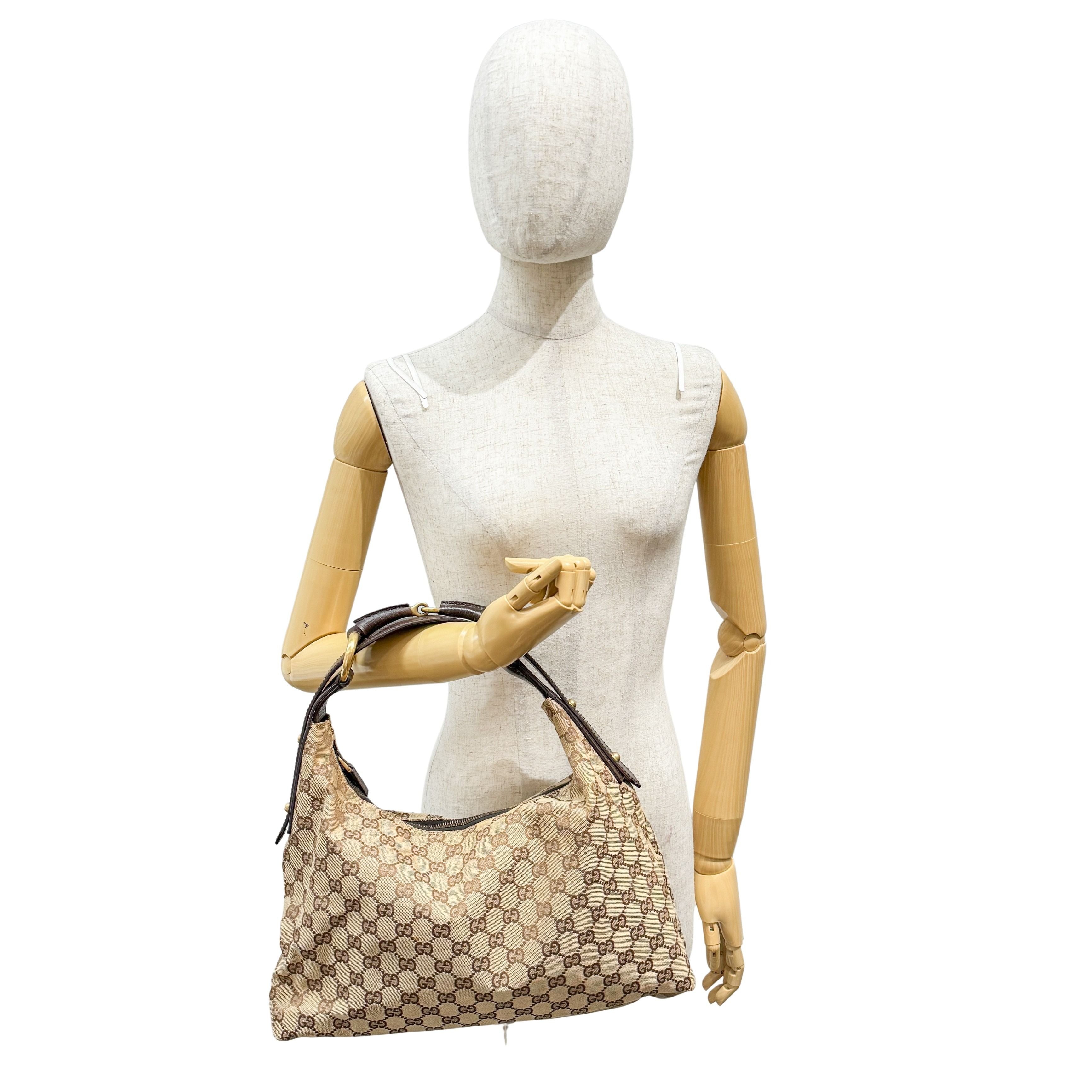 Horsebit Brown GG Canvas Hobo Bag