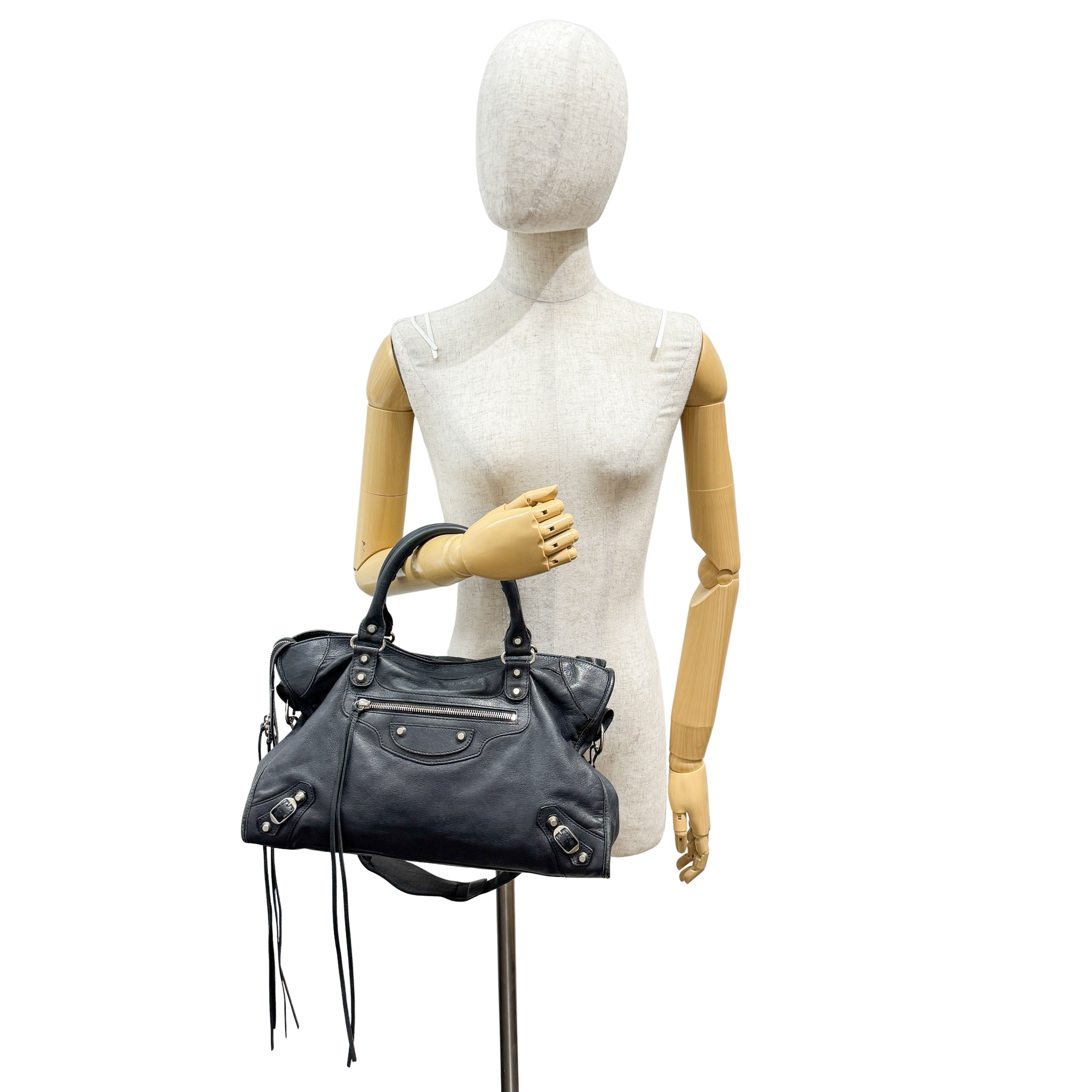 The City Black Leather Bag