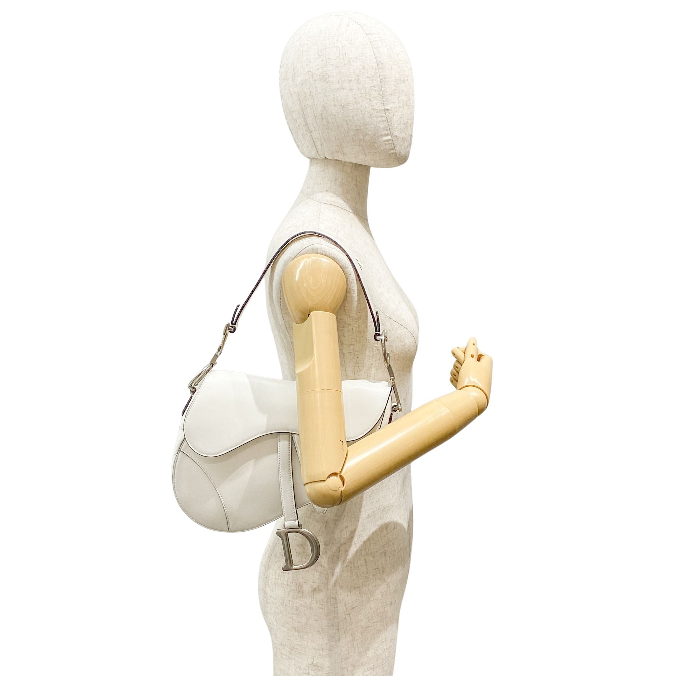 Saddle White Leather Bag