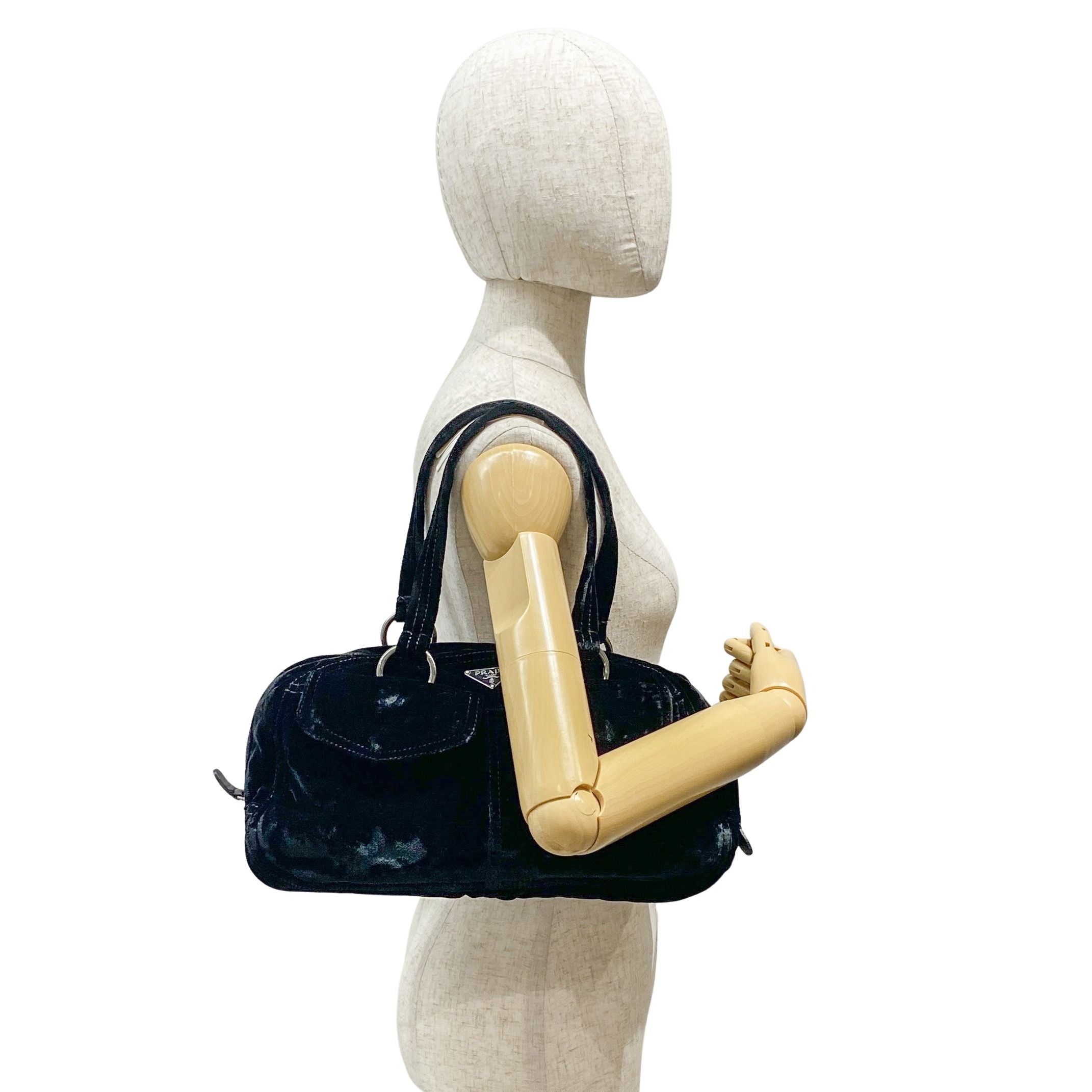 Black Velvet Shoulder Bag