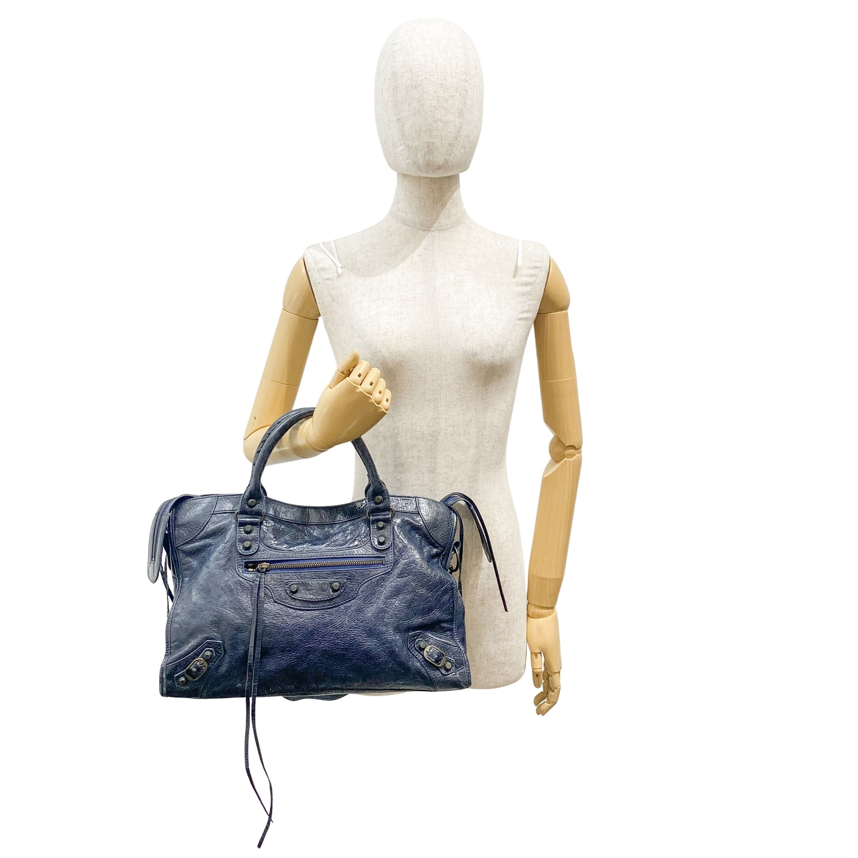 The City Navy Leather Bag