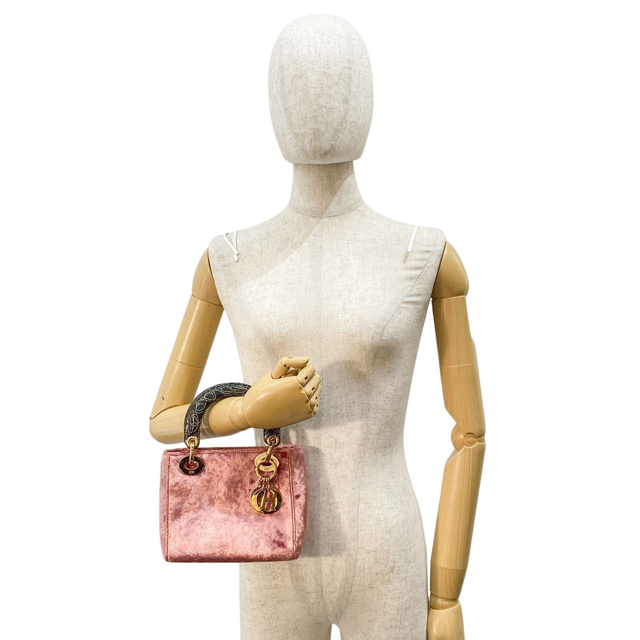 Vintage Pink Velvet Mini Hand Bag