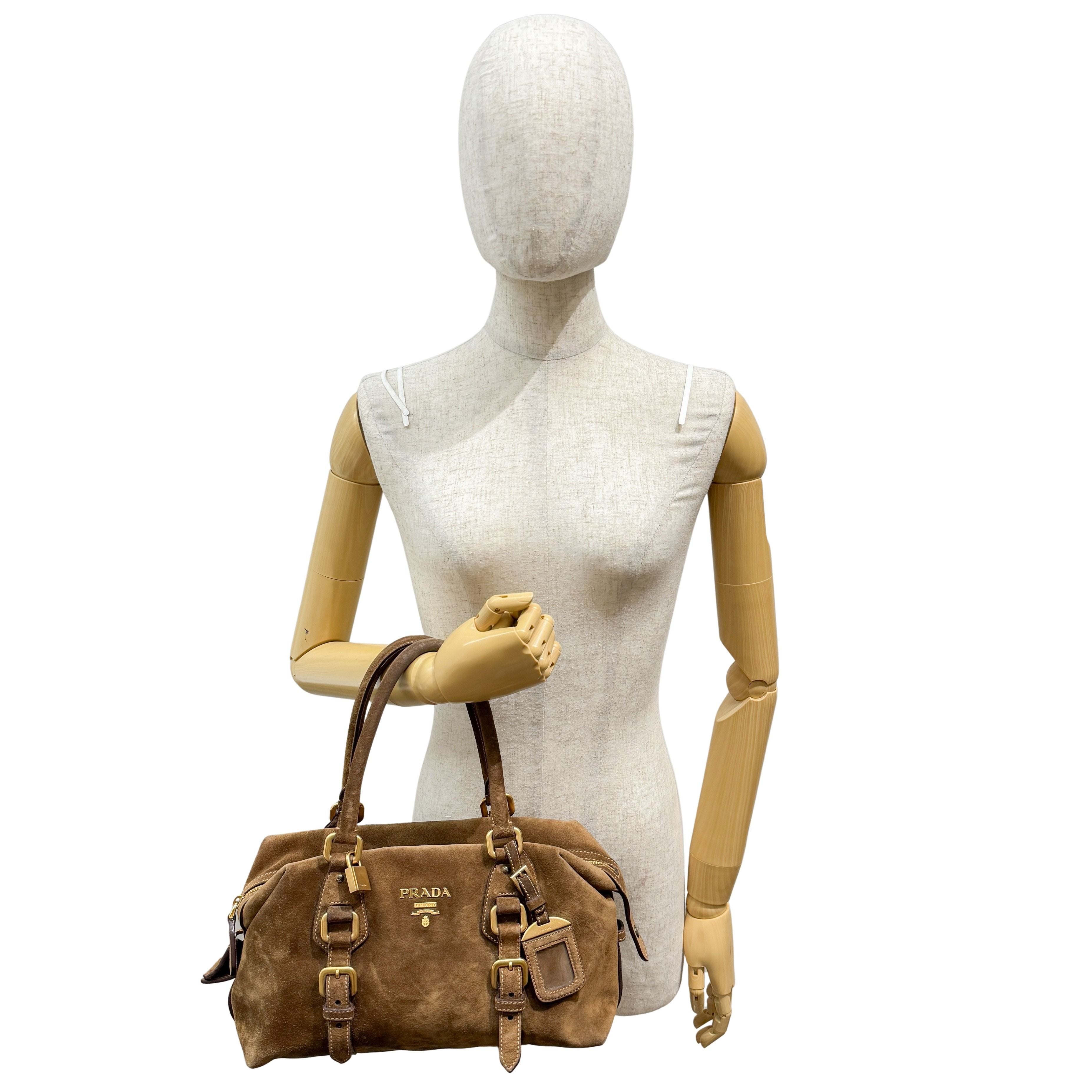 Vintage Brown Suede Hand Bag