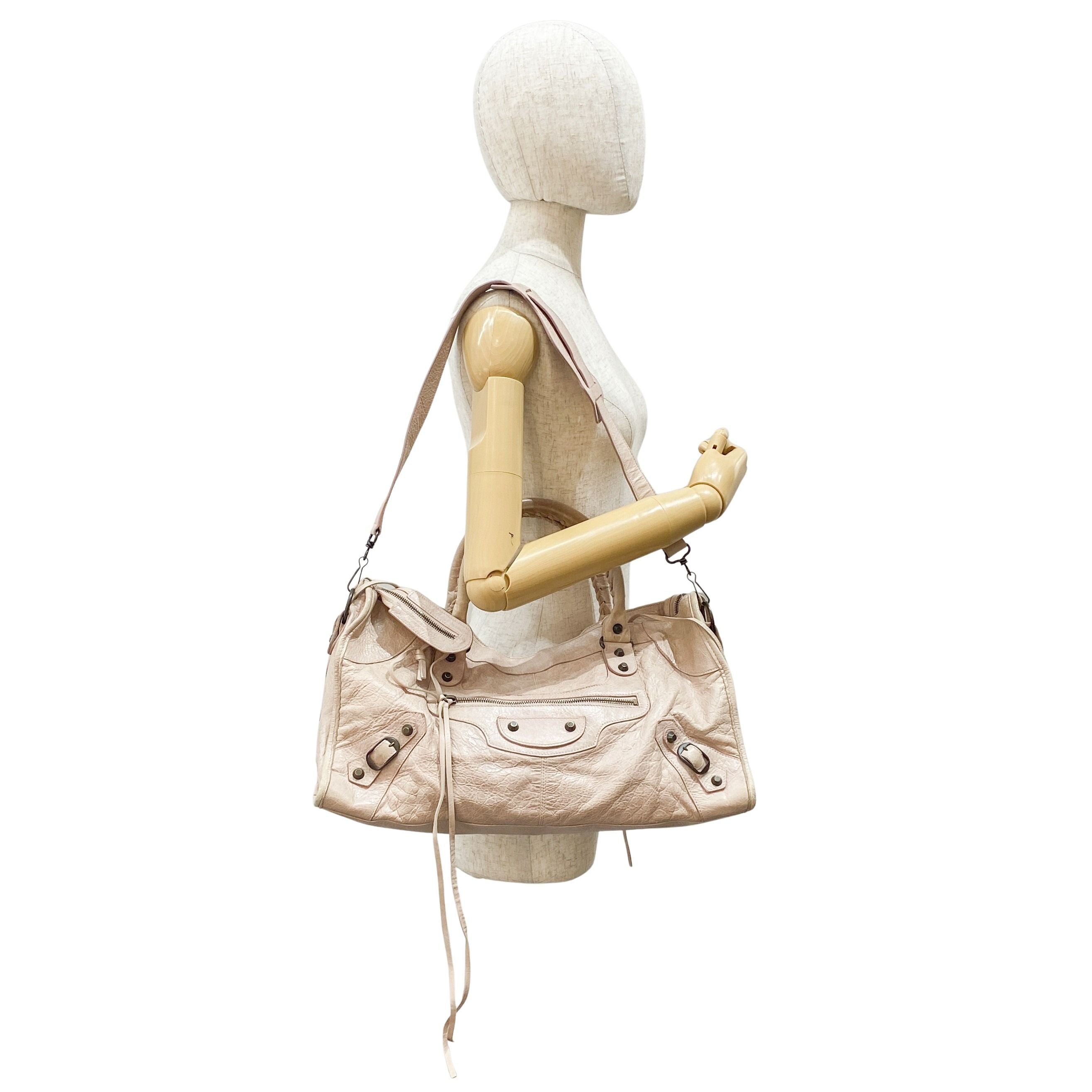 The City Beige Leather Two Way Bag