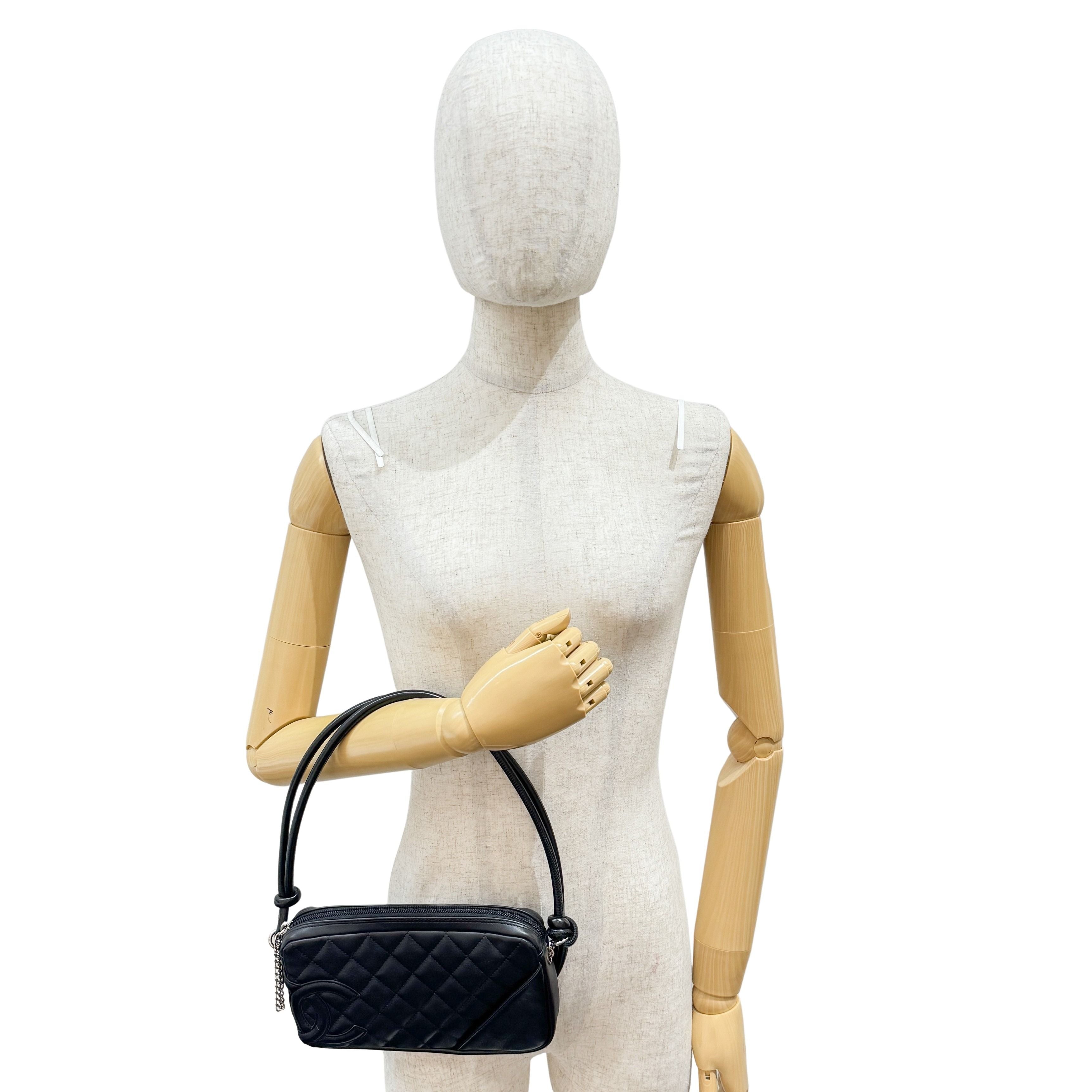 Cambon Black Leather Shoulder Bag