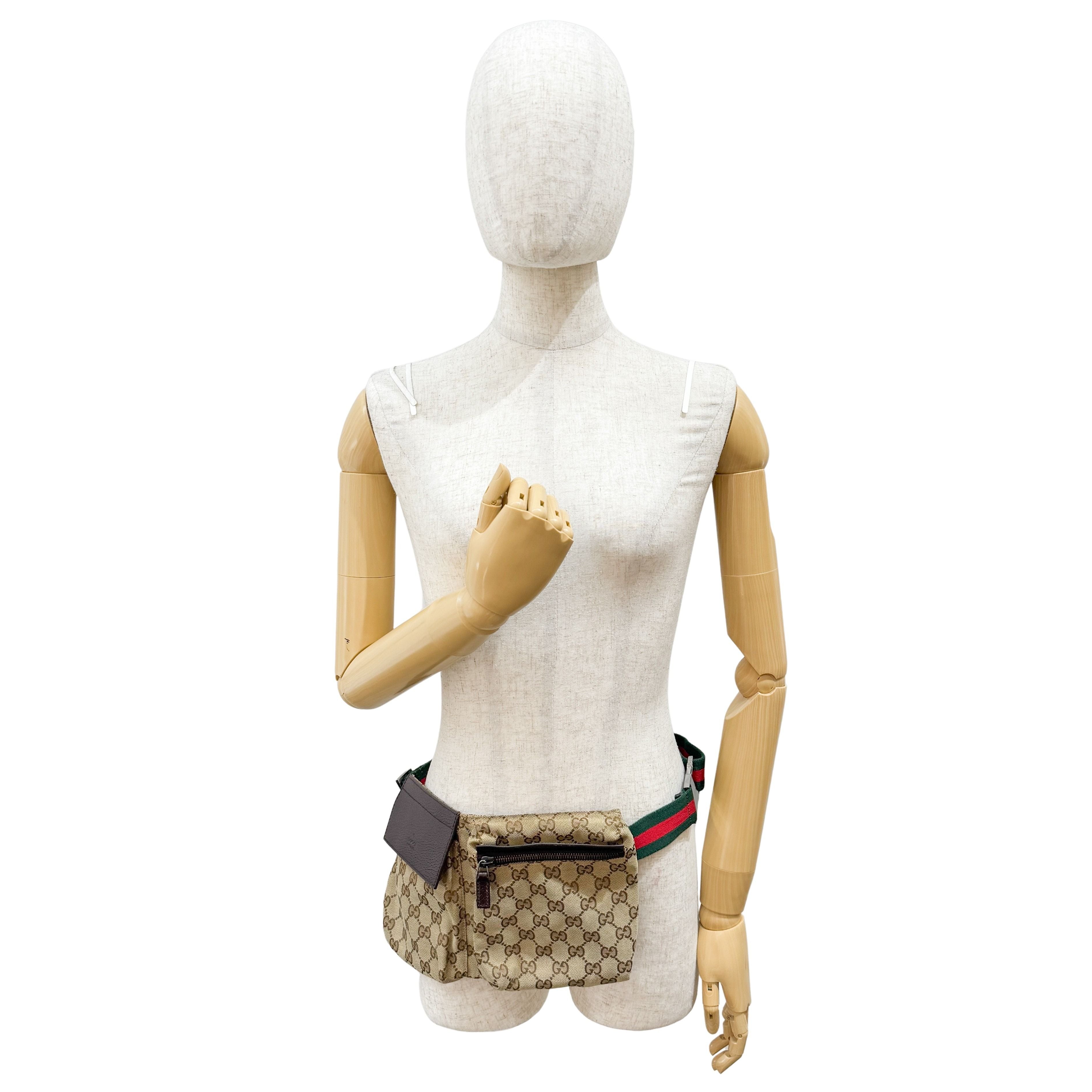 GG Canvas Brown Crossbody Bag with Pockets