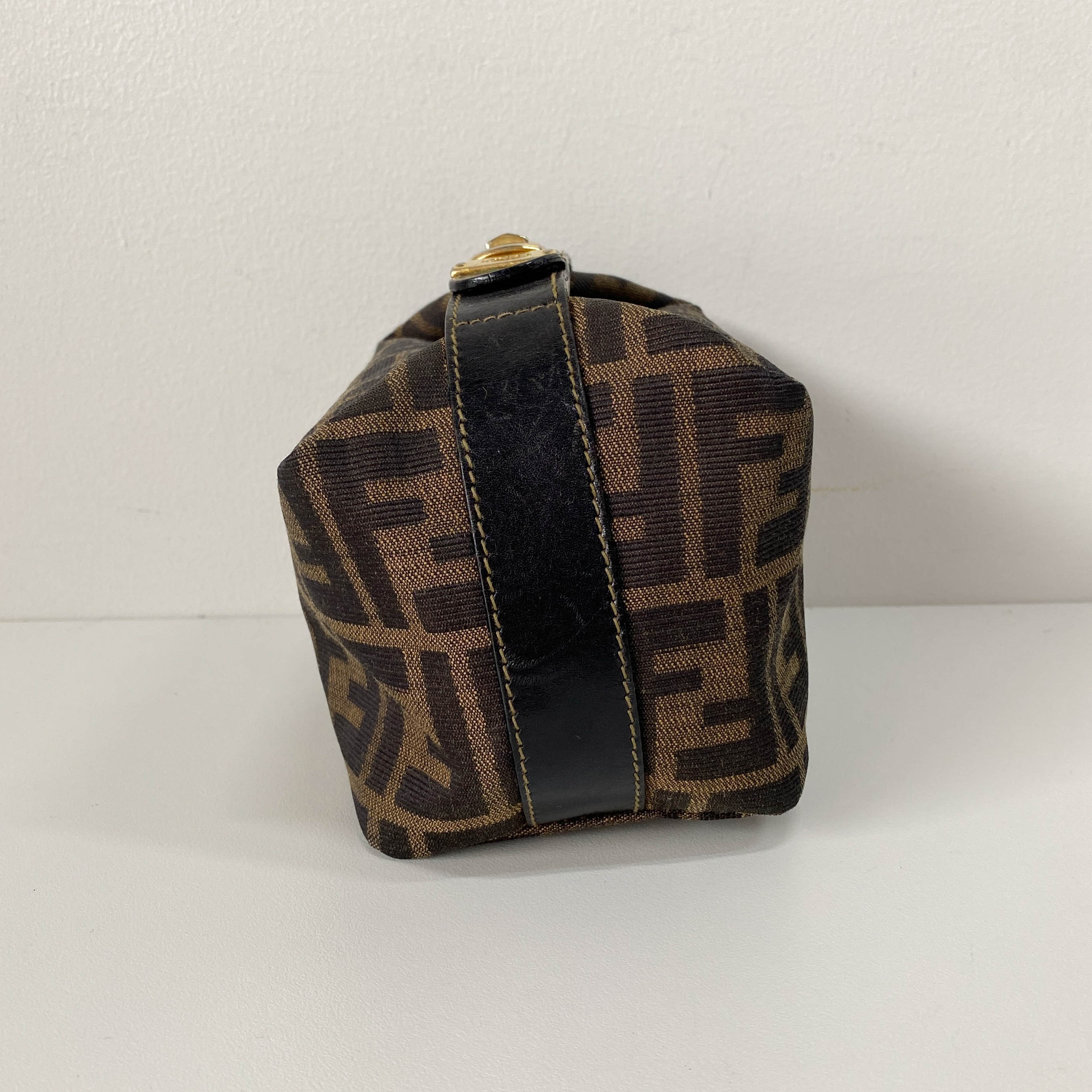 Zucca Brown Canvas Vanity Pouch