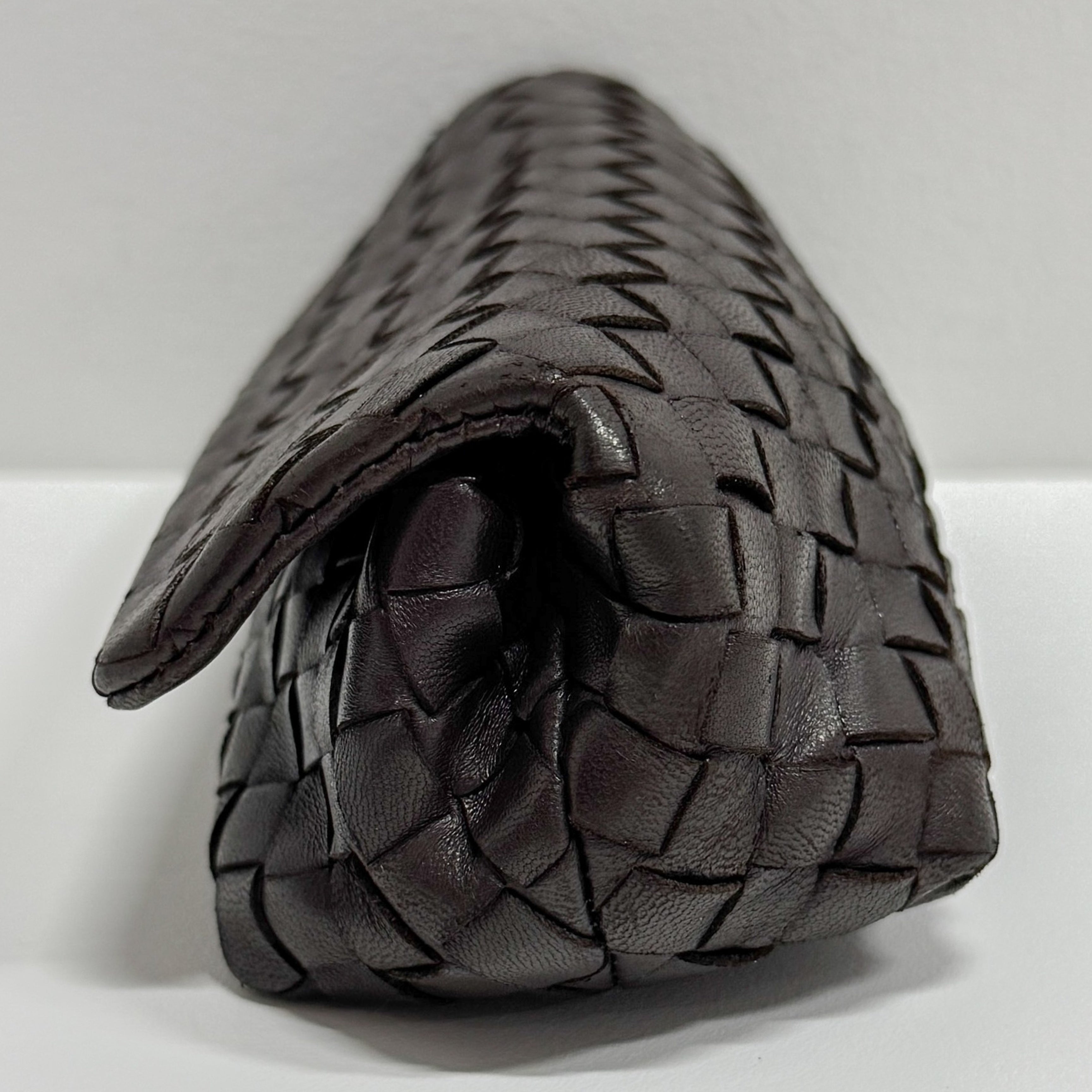 Intrecciato Brown Leather Pouch