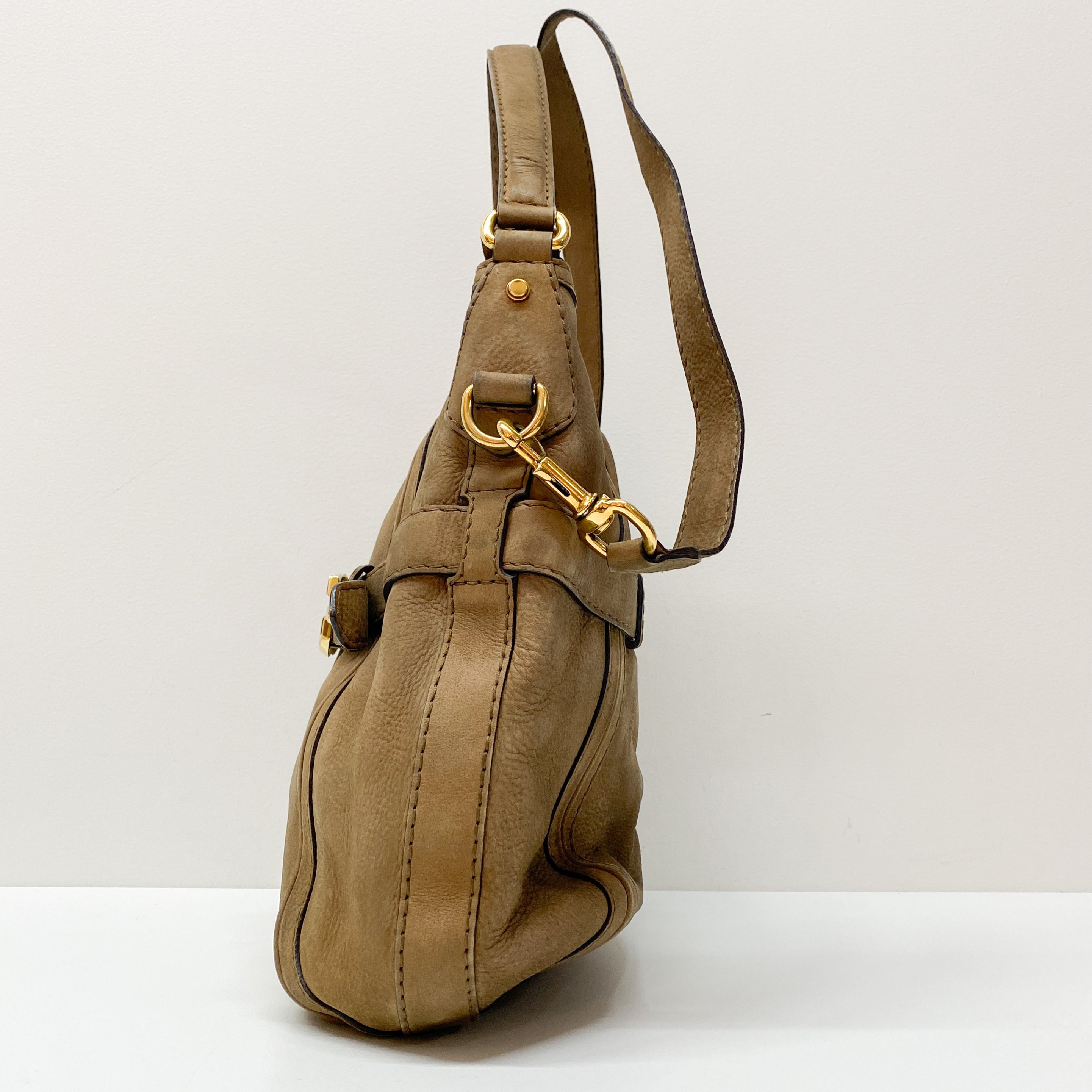 Vintage Brown Leather Shoulder Bag