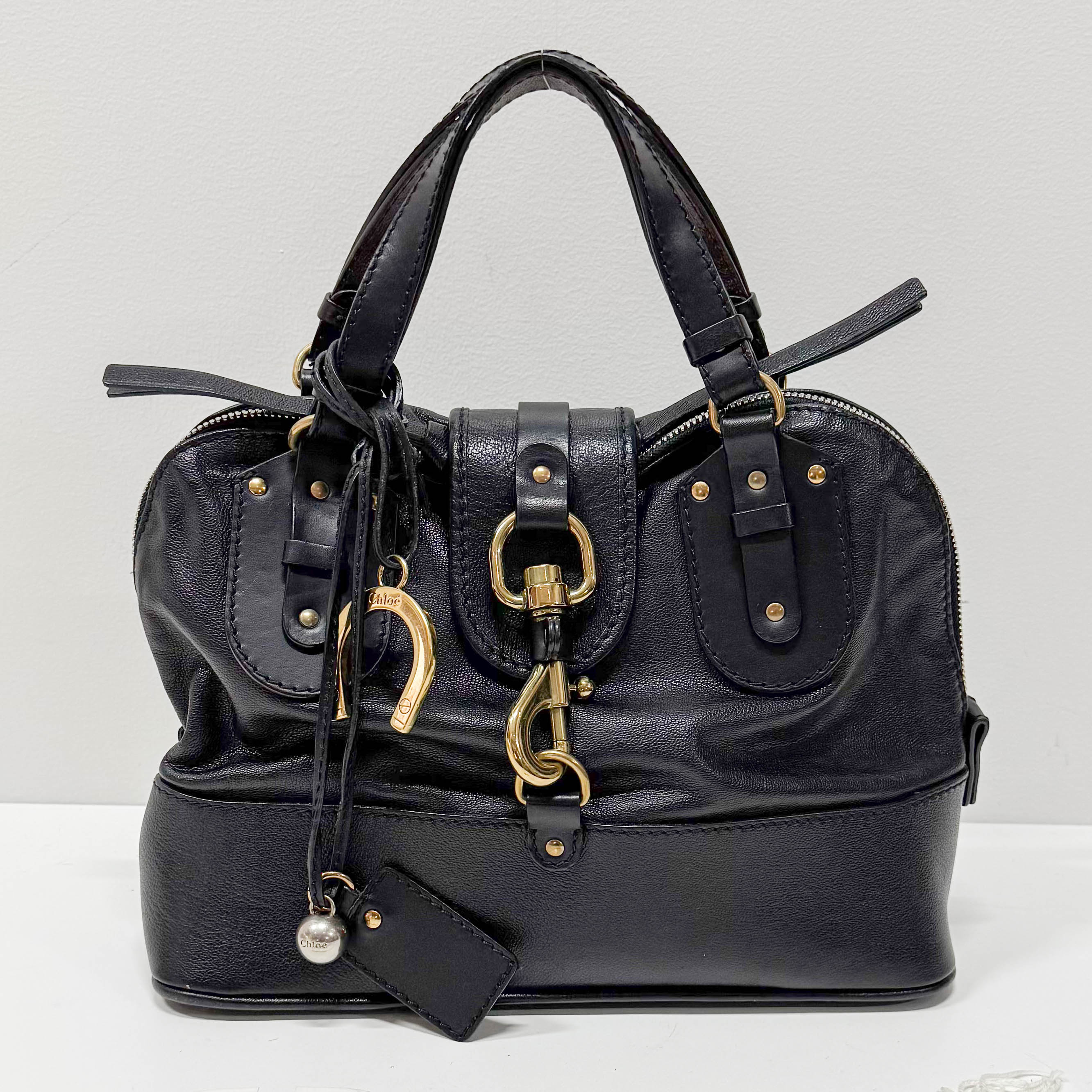 Kerala Black Leather Handbag