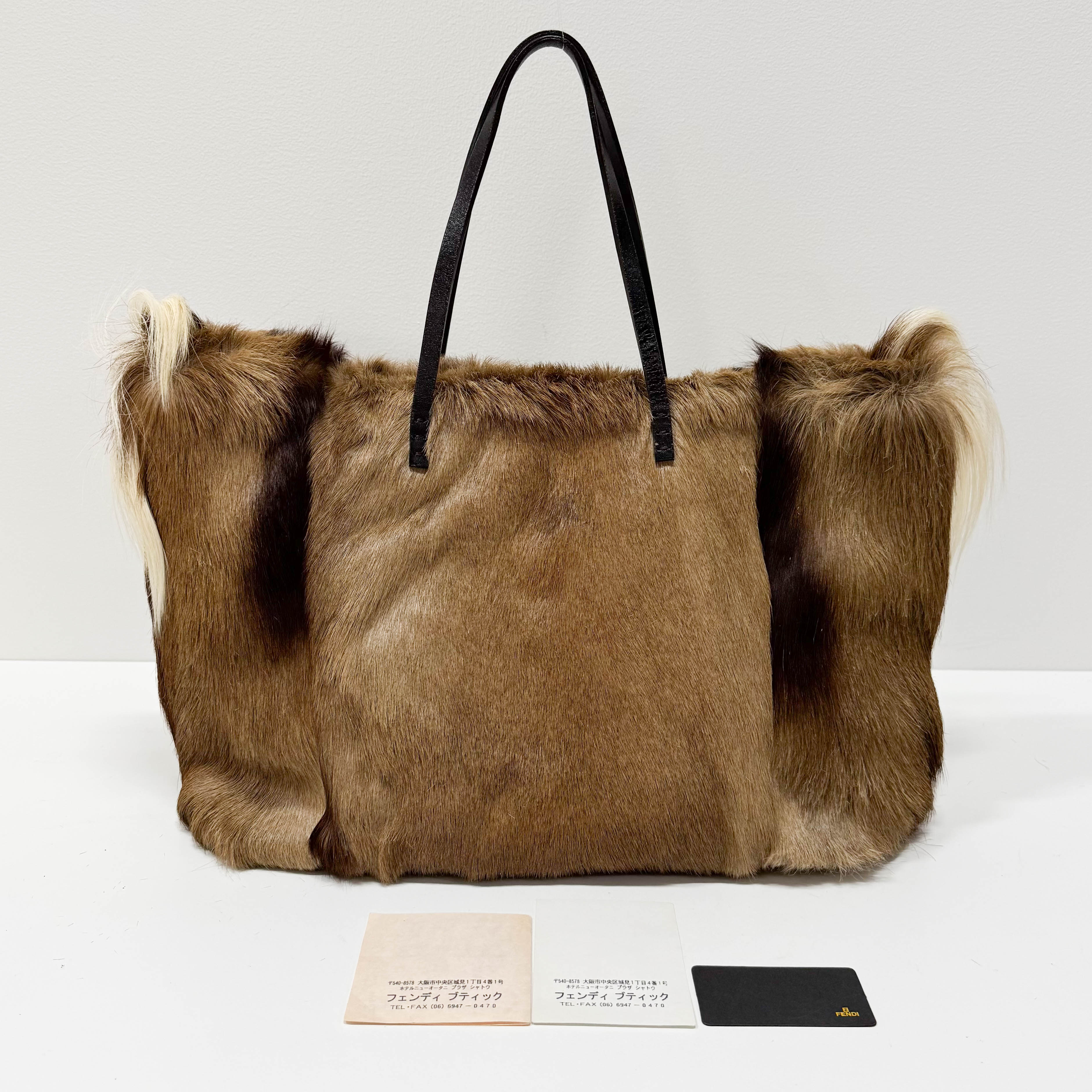 Brown Pony Hair Tote Bag