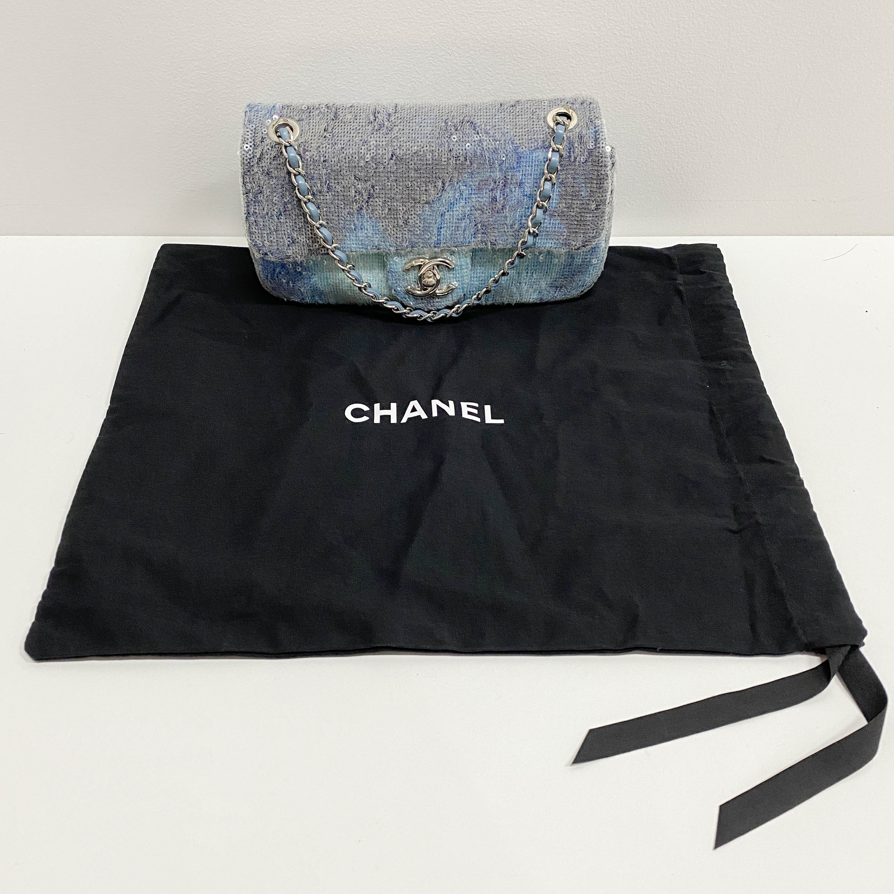 Small Waterfall Timeless Blue Sequin Bag