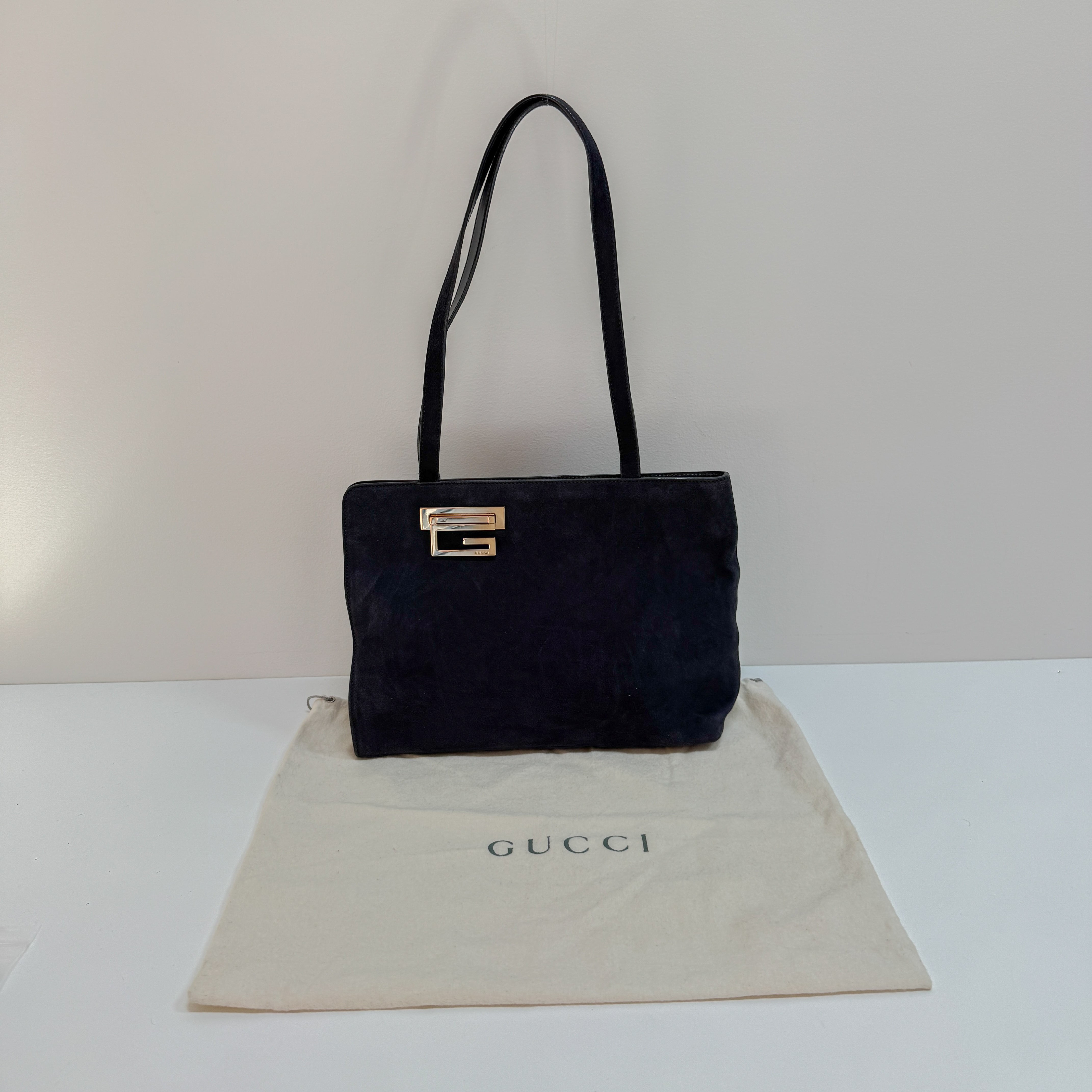 Black Suede Tote Bag