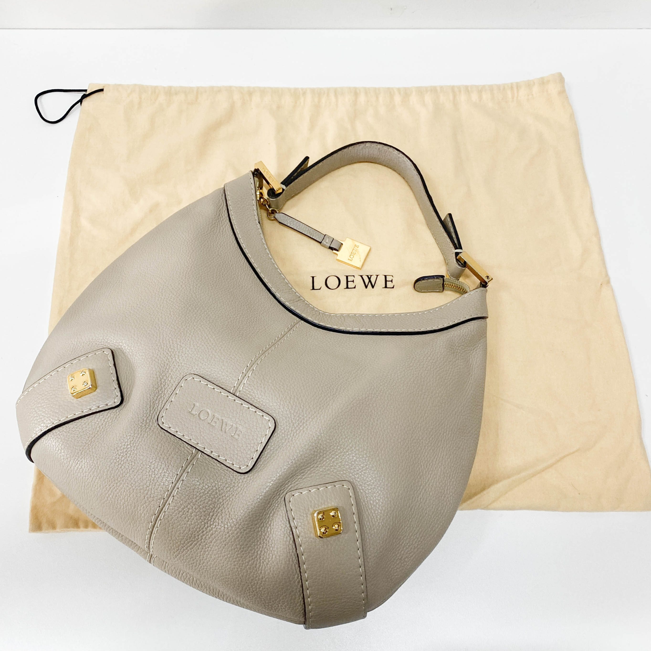 New Road Beige Leather Shoulder Bag