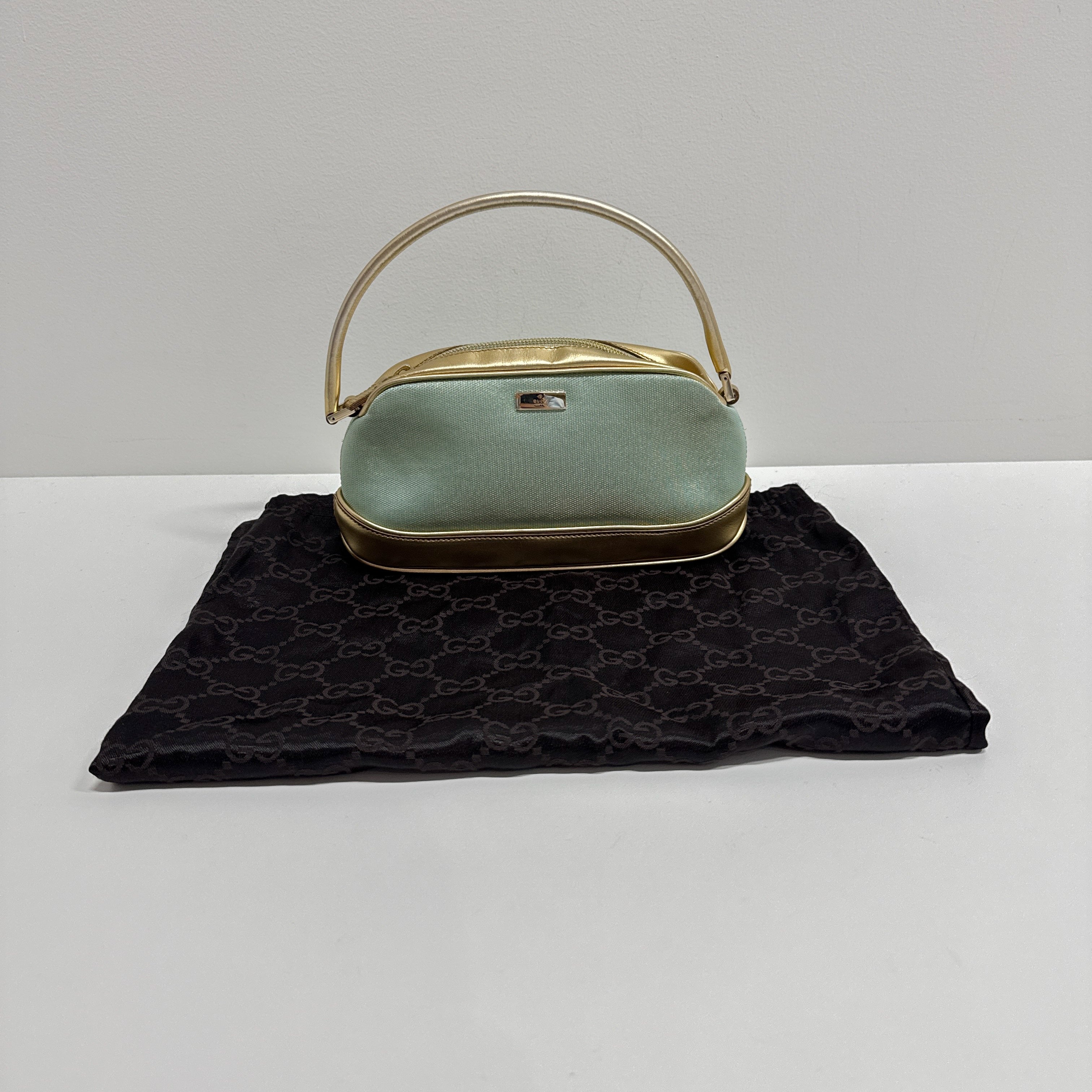 Blue & Gold Canvas Handbag