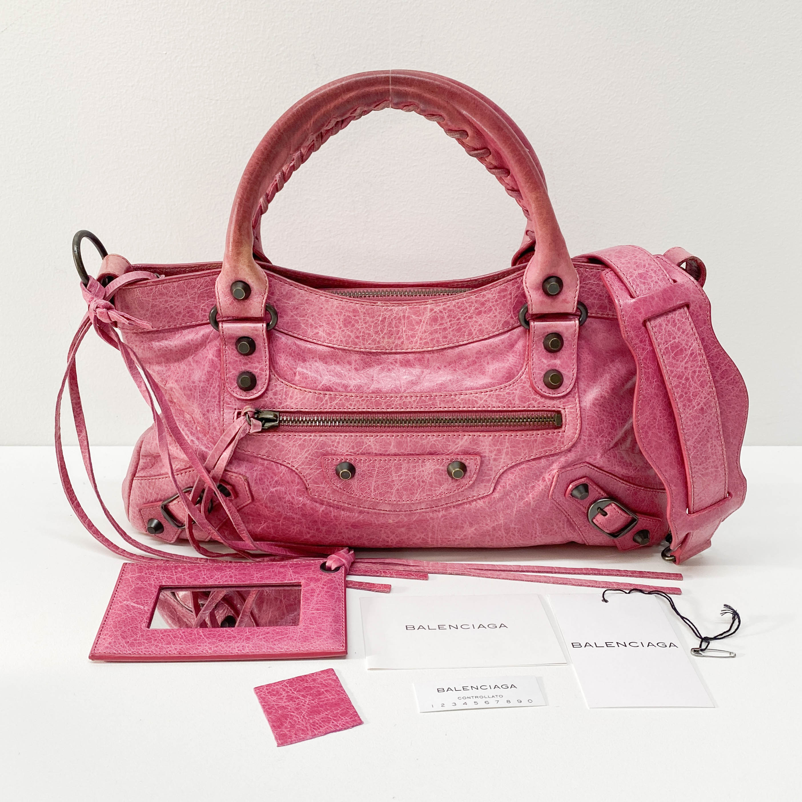 The First Pink Calfskin Leather Two Way Bag