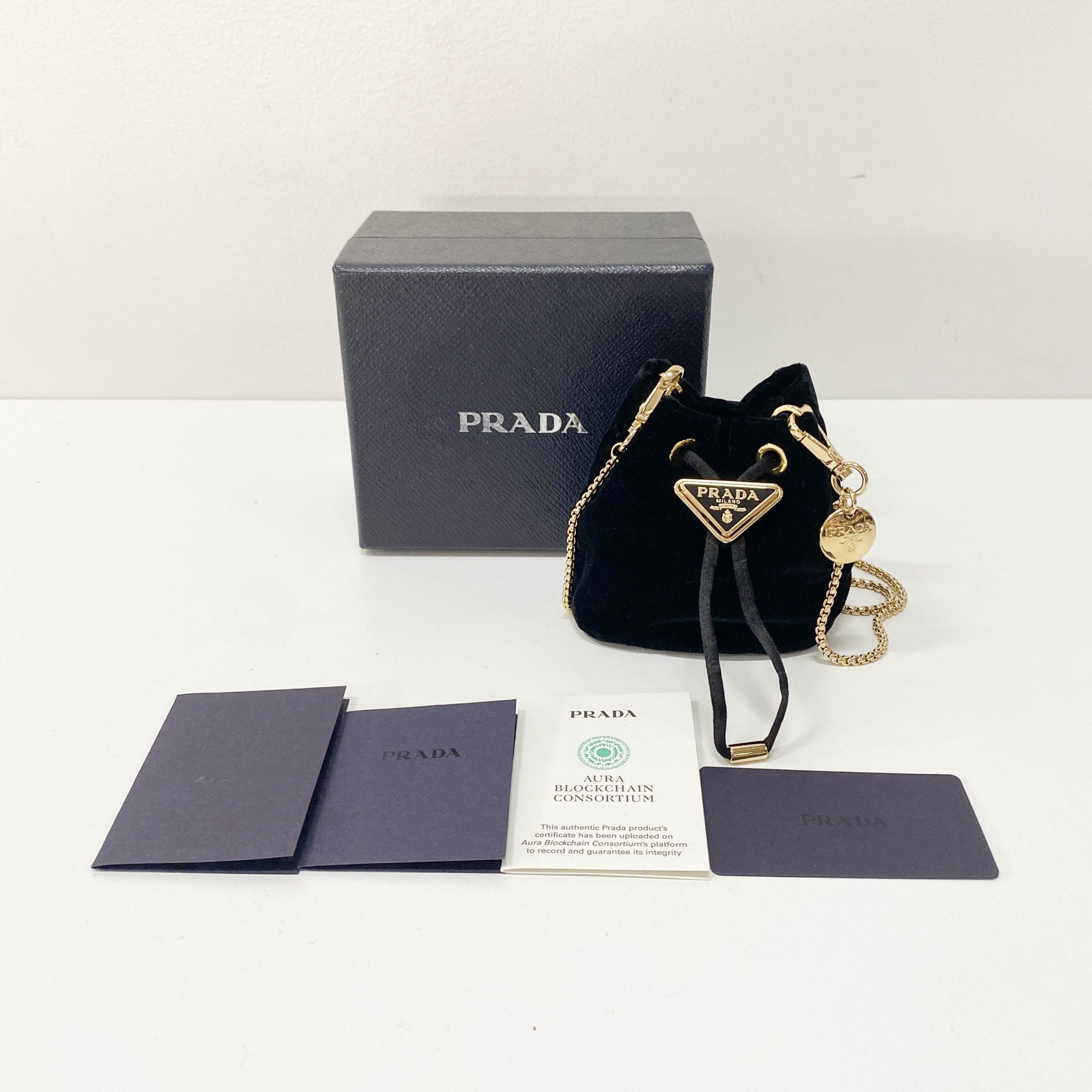 Gold Chain Black Velvet Mini Pouch Bag