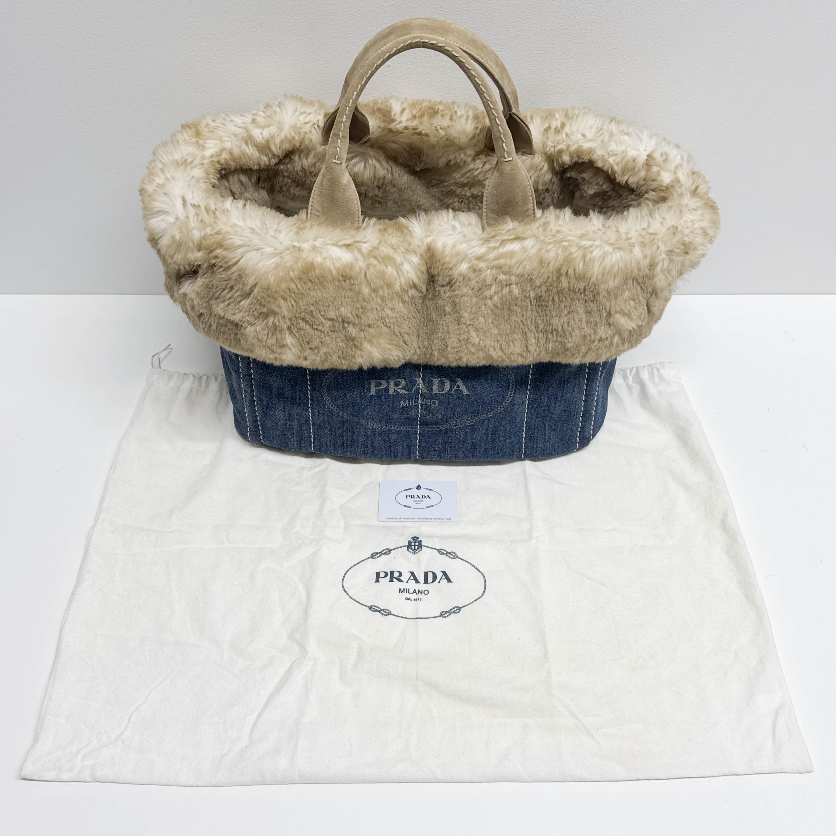 Vintage Blue Denim Two Way Bag