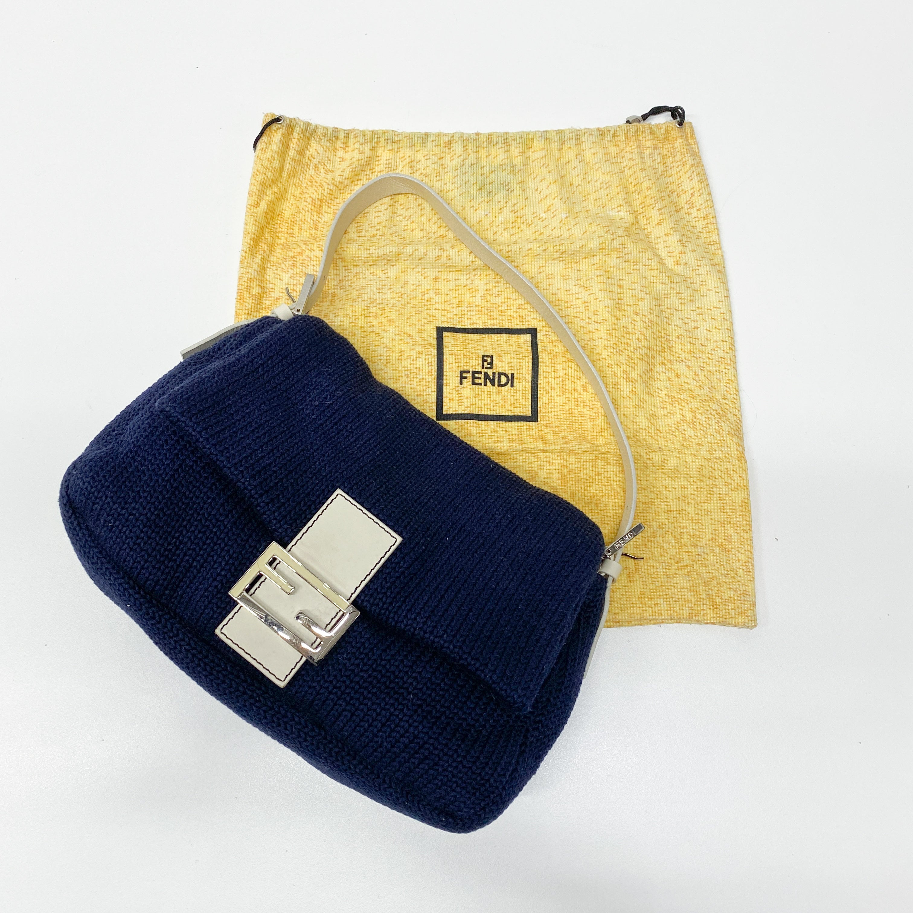 Mamma Baguette Knitted Cotton Fabric Shoulder Bag