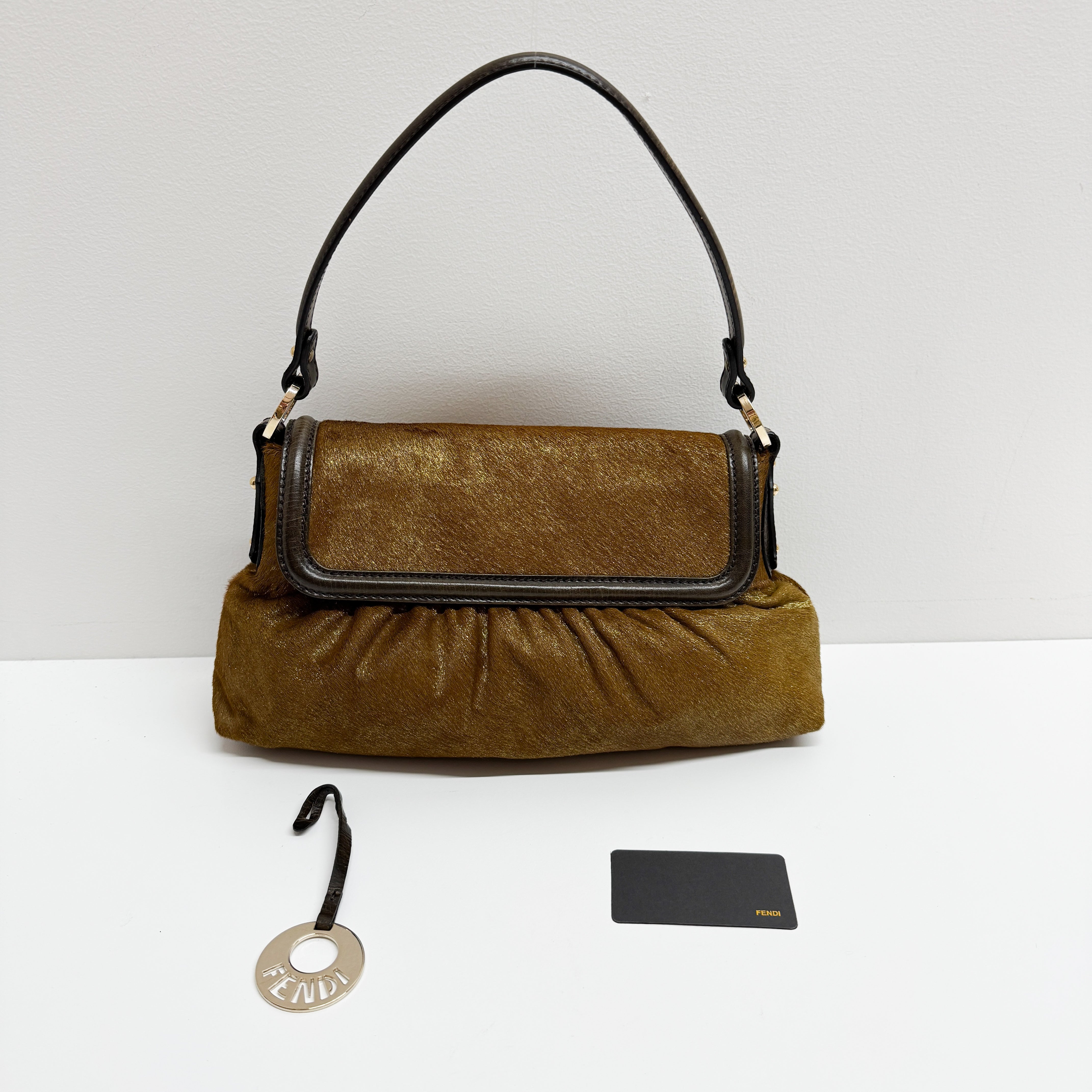Chef Gold Pony Hair Shoulder Bag