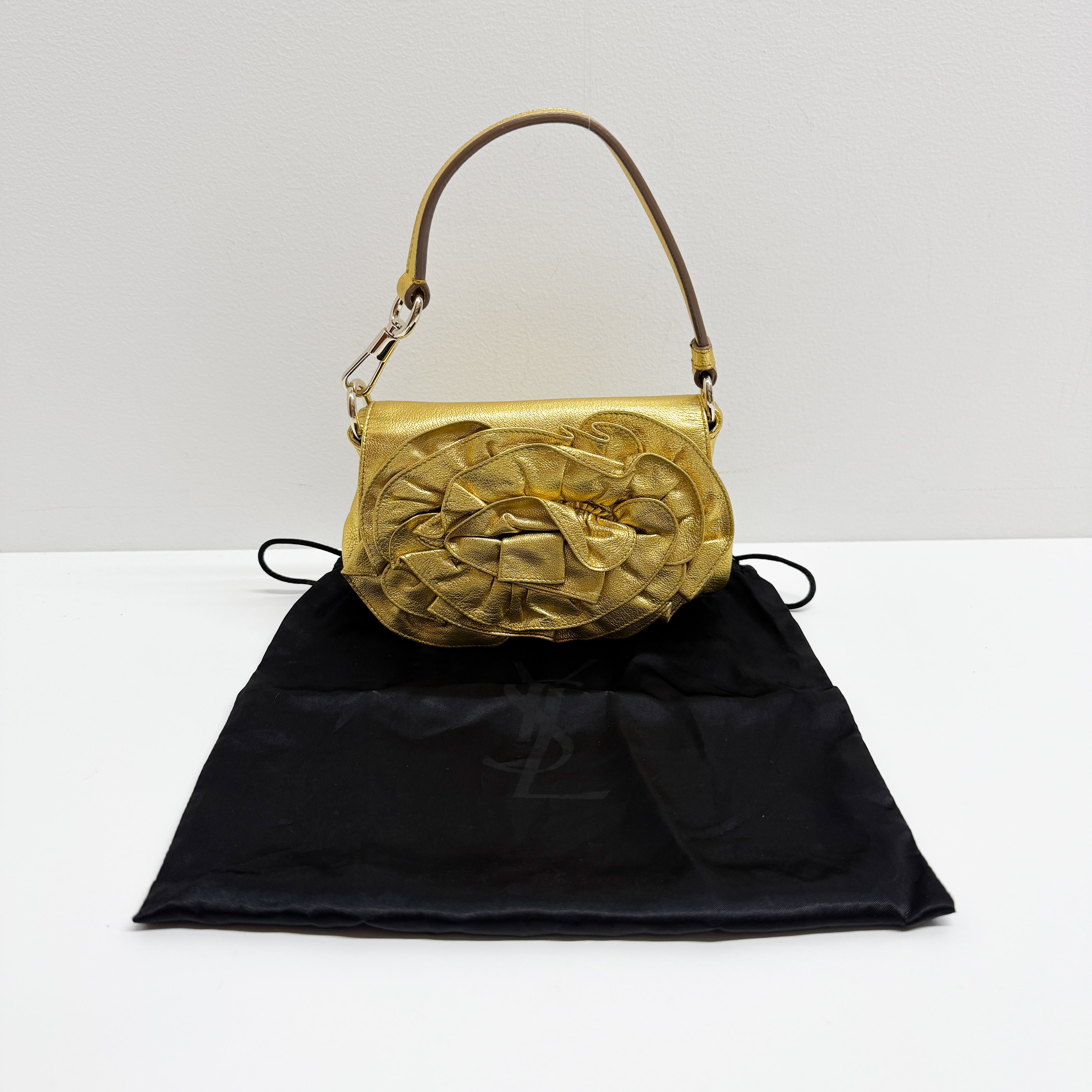 Vintage Mini Gold Leather Hand Bag