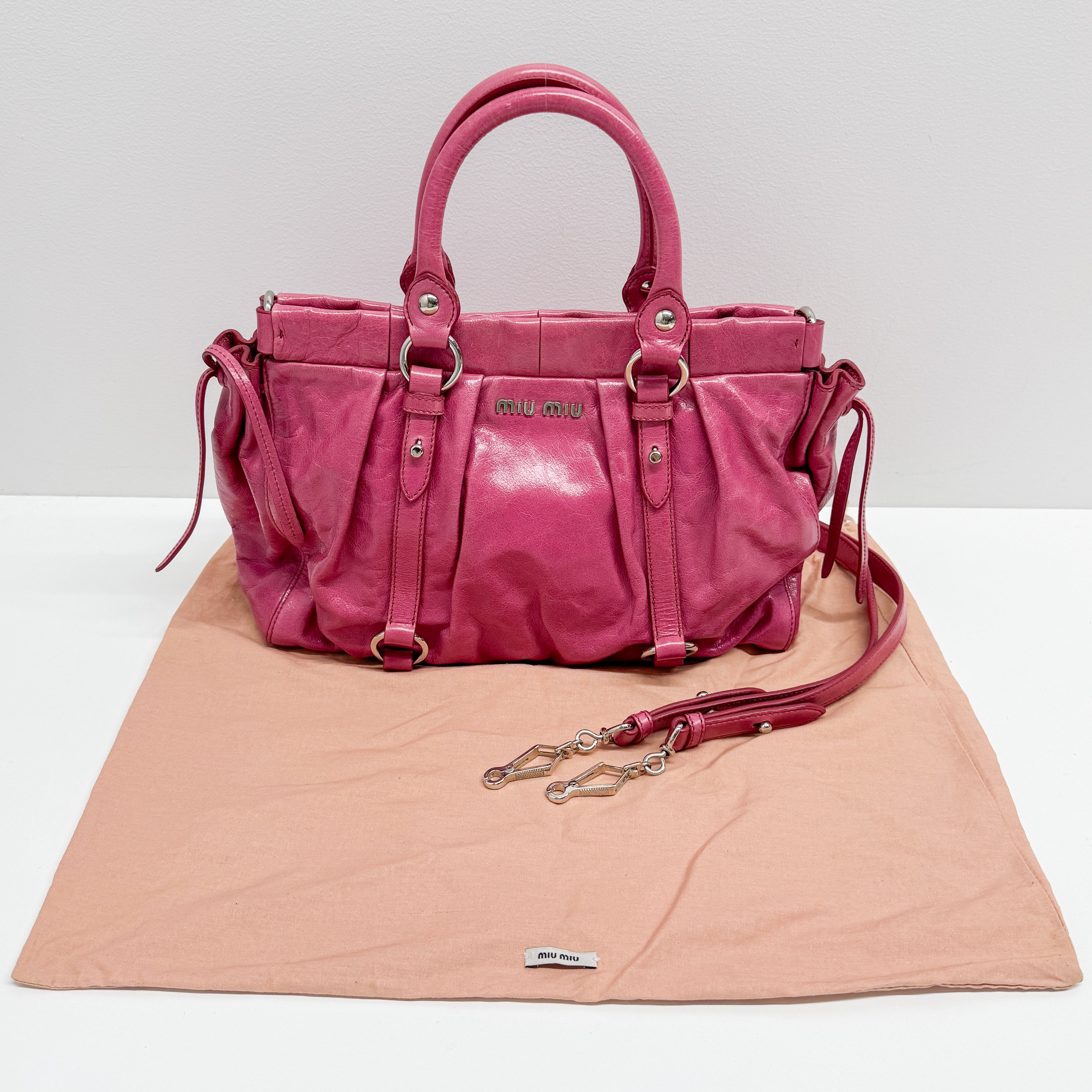 Vitello Bauletto Calfskin Leather Two Way Bag