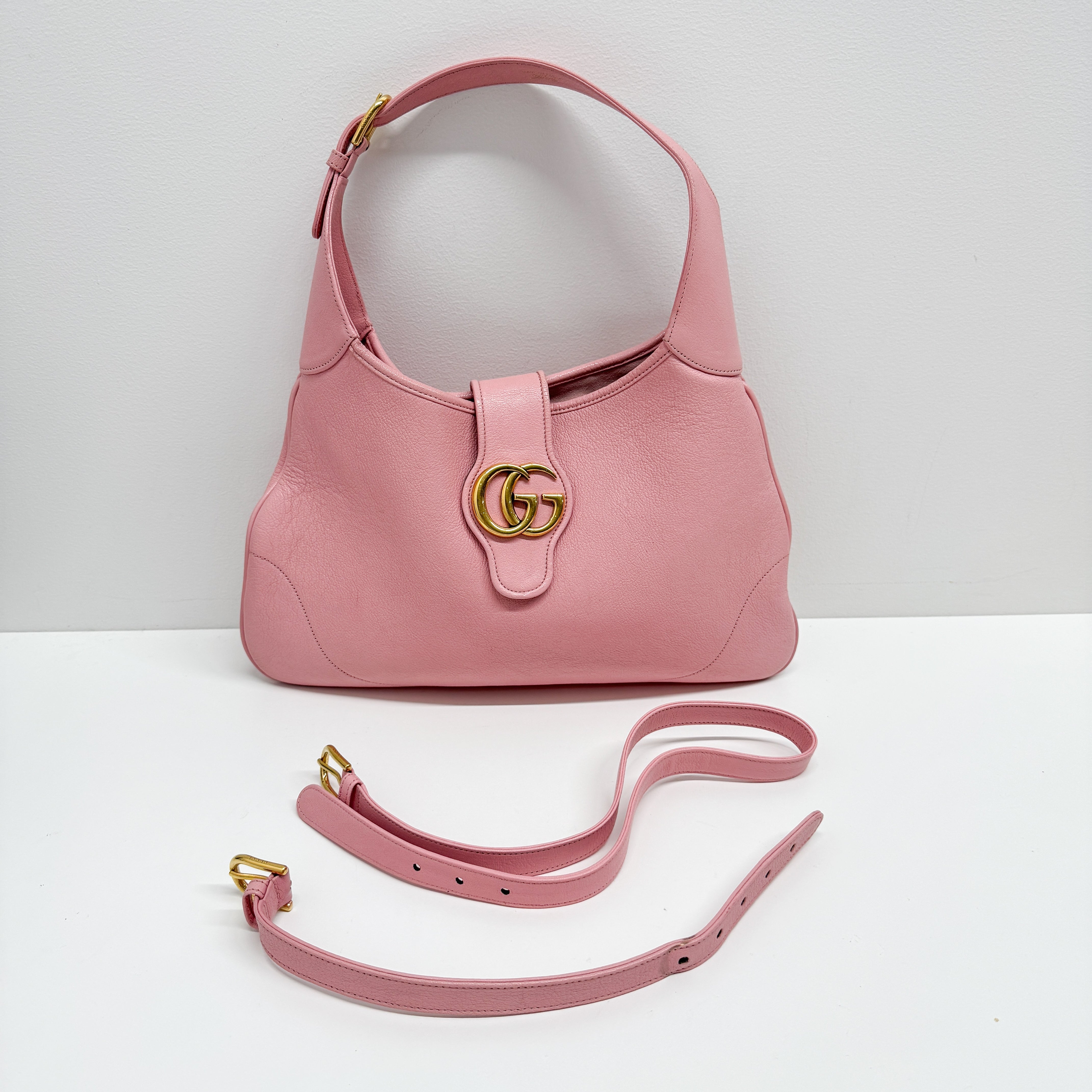 Pink Leather Shoulder Bag
