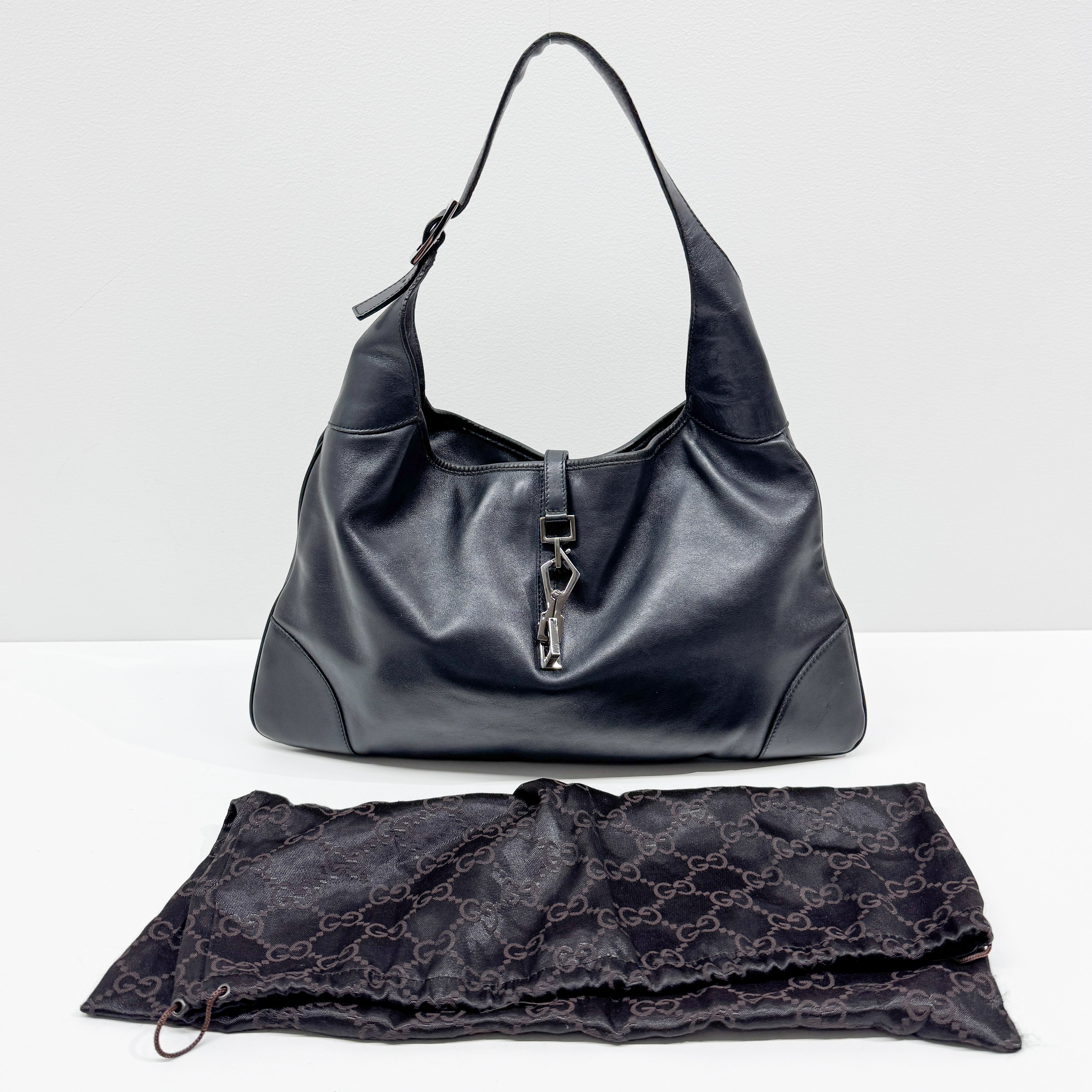 Black Leather Hobo Bag