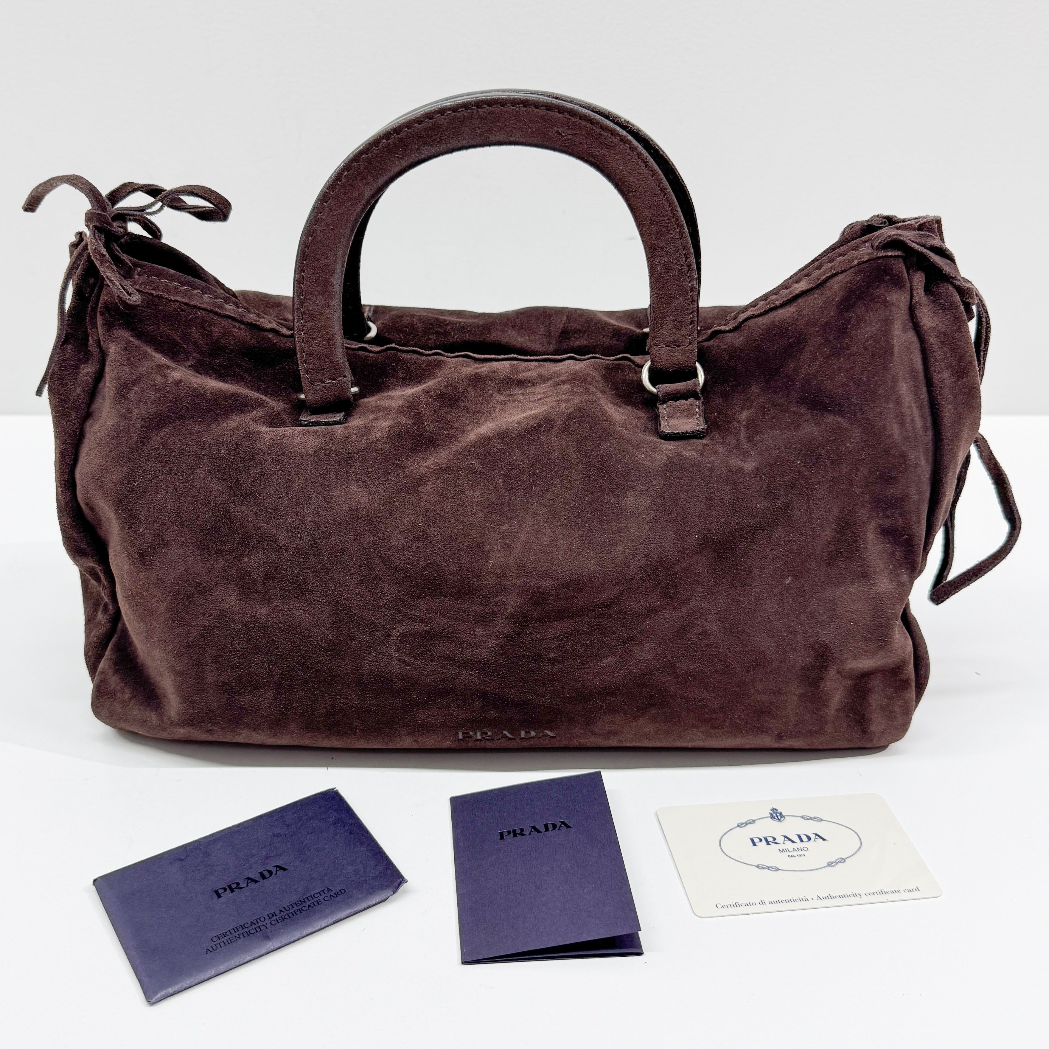 Vintage Brown Suede Hand Bag