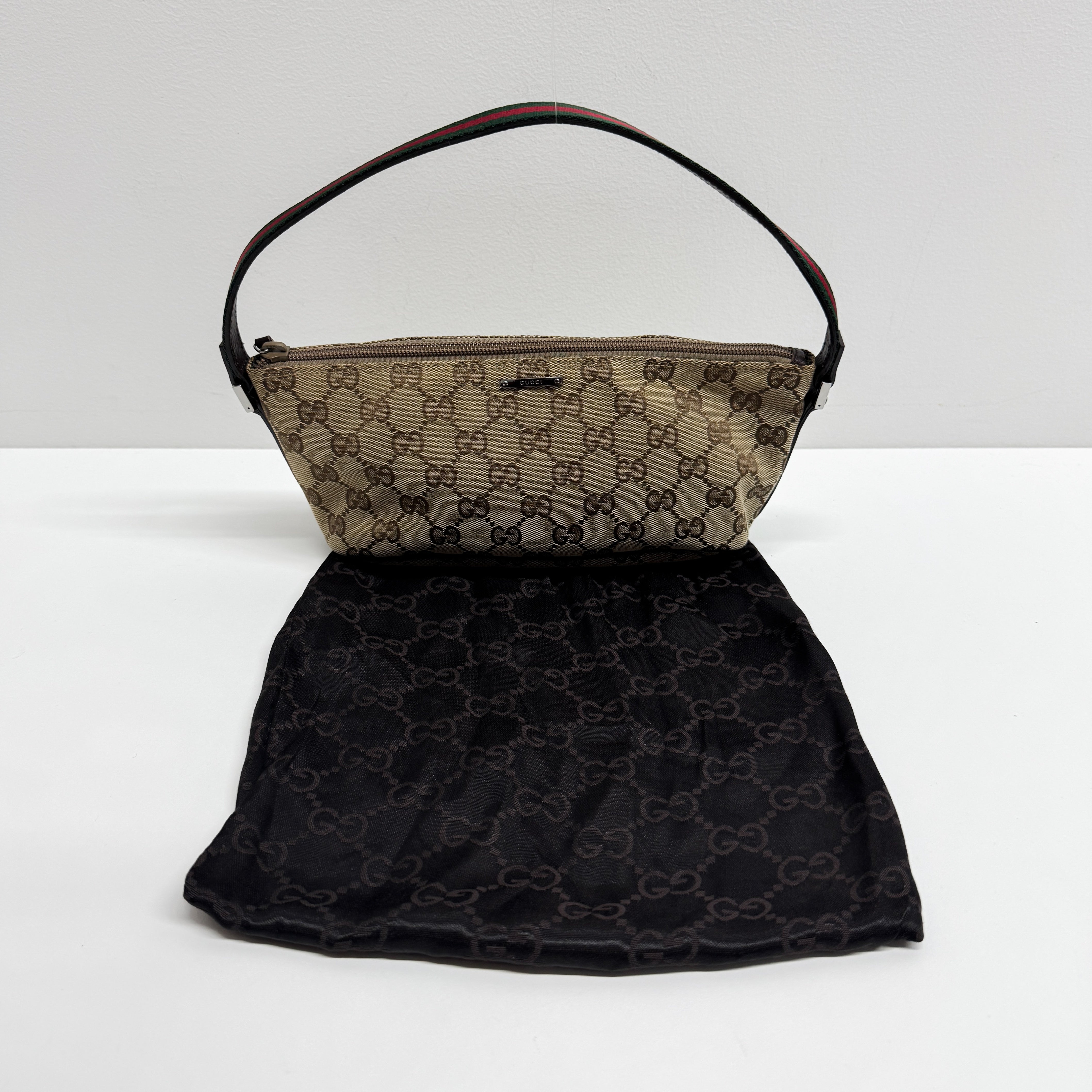 GG Brown Canvas Cotton Shoulder Bag