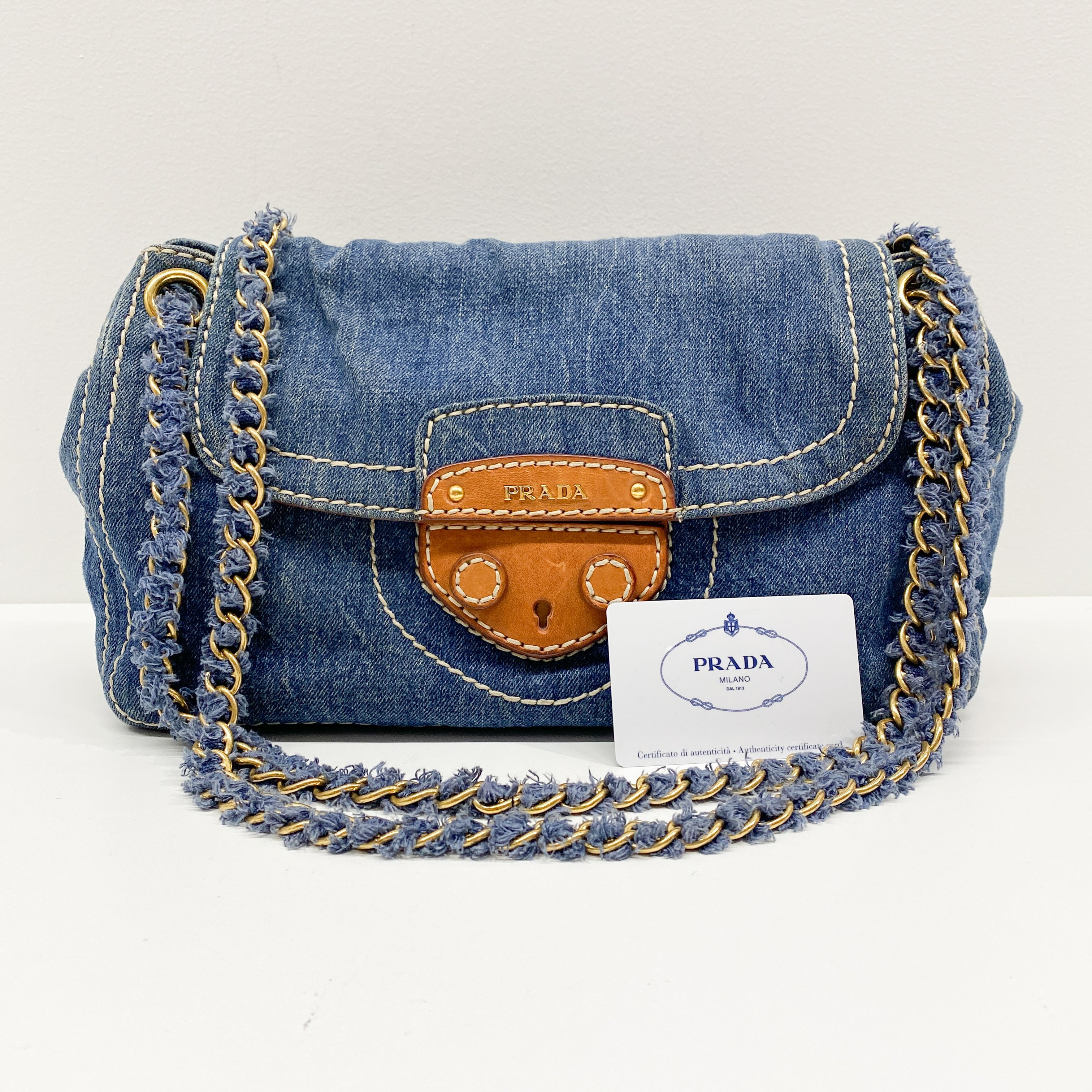 Vintage Blue Denim Shoulder Bag