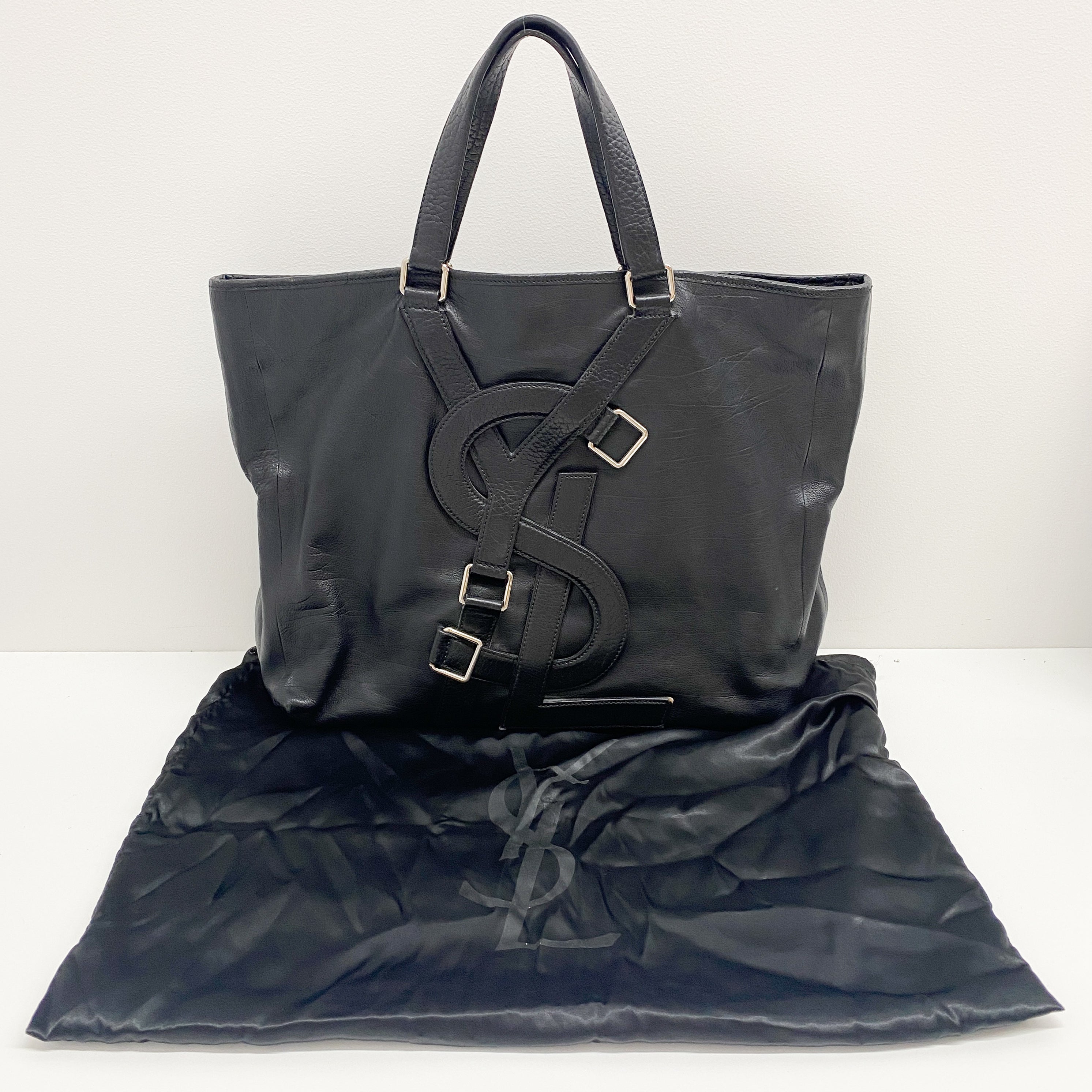 Black Leather Tote Bag