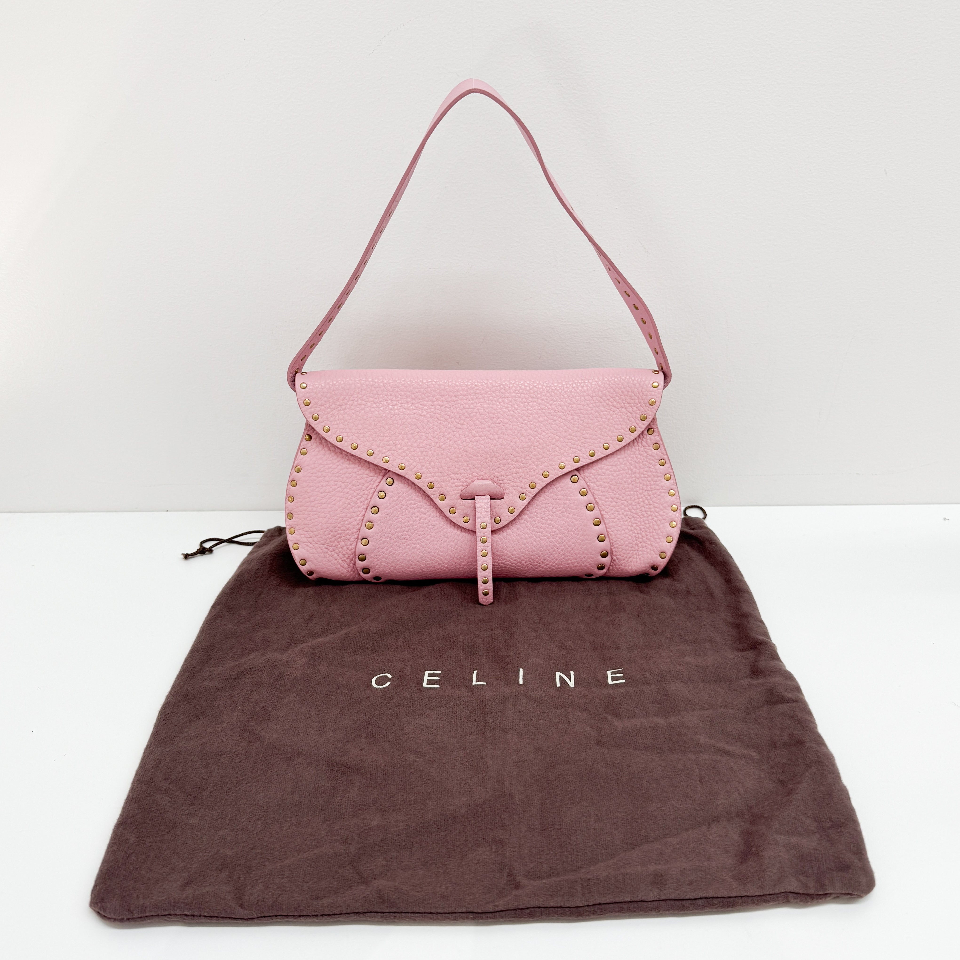 Pink Leather Shoulder Bag
