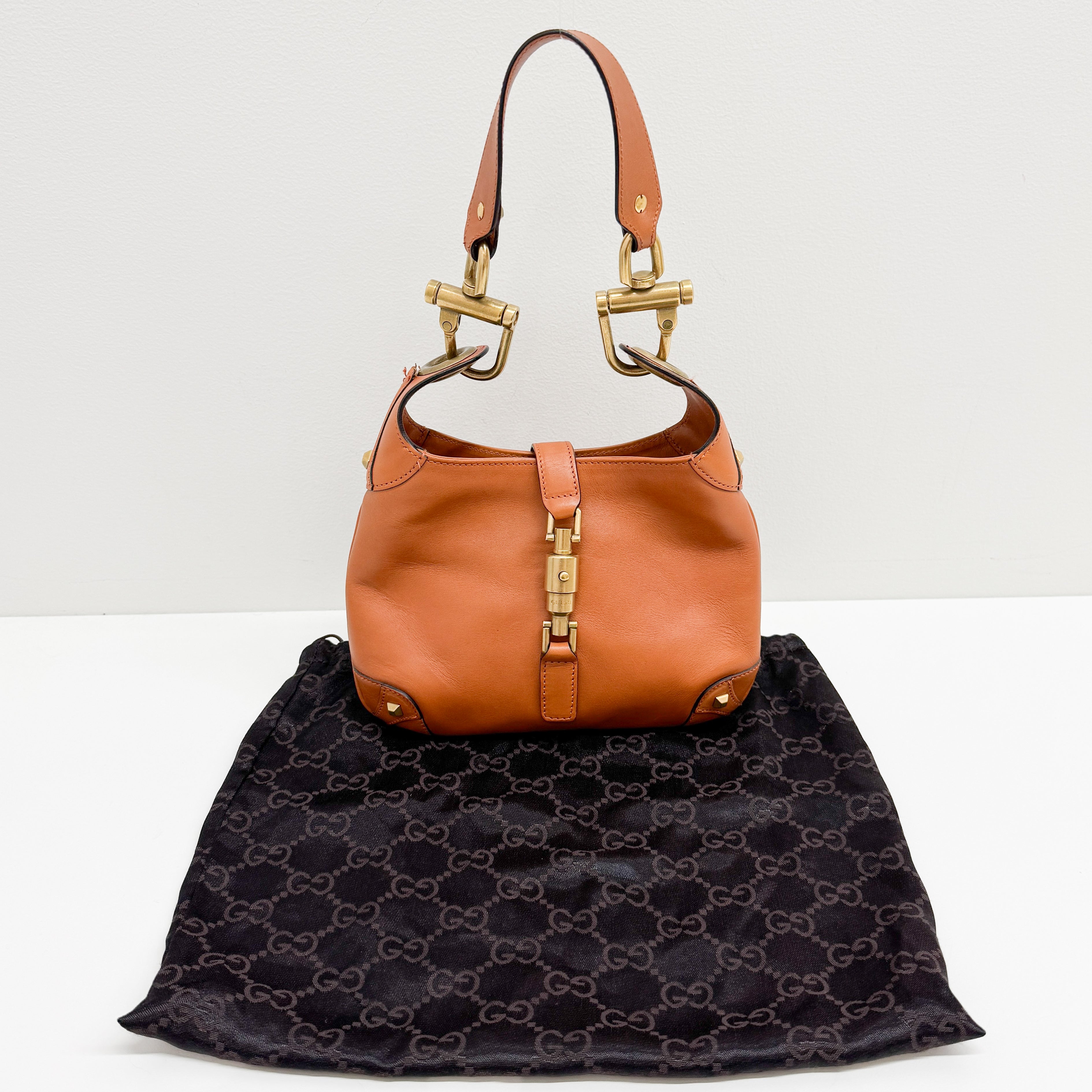 Mini Jackie Orange Leather Shoulder Bag