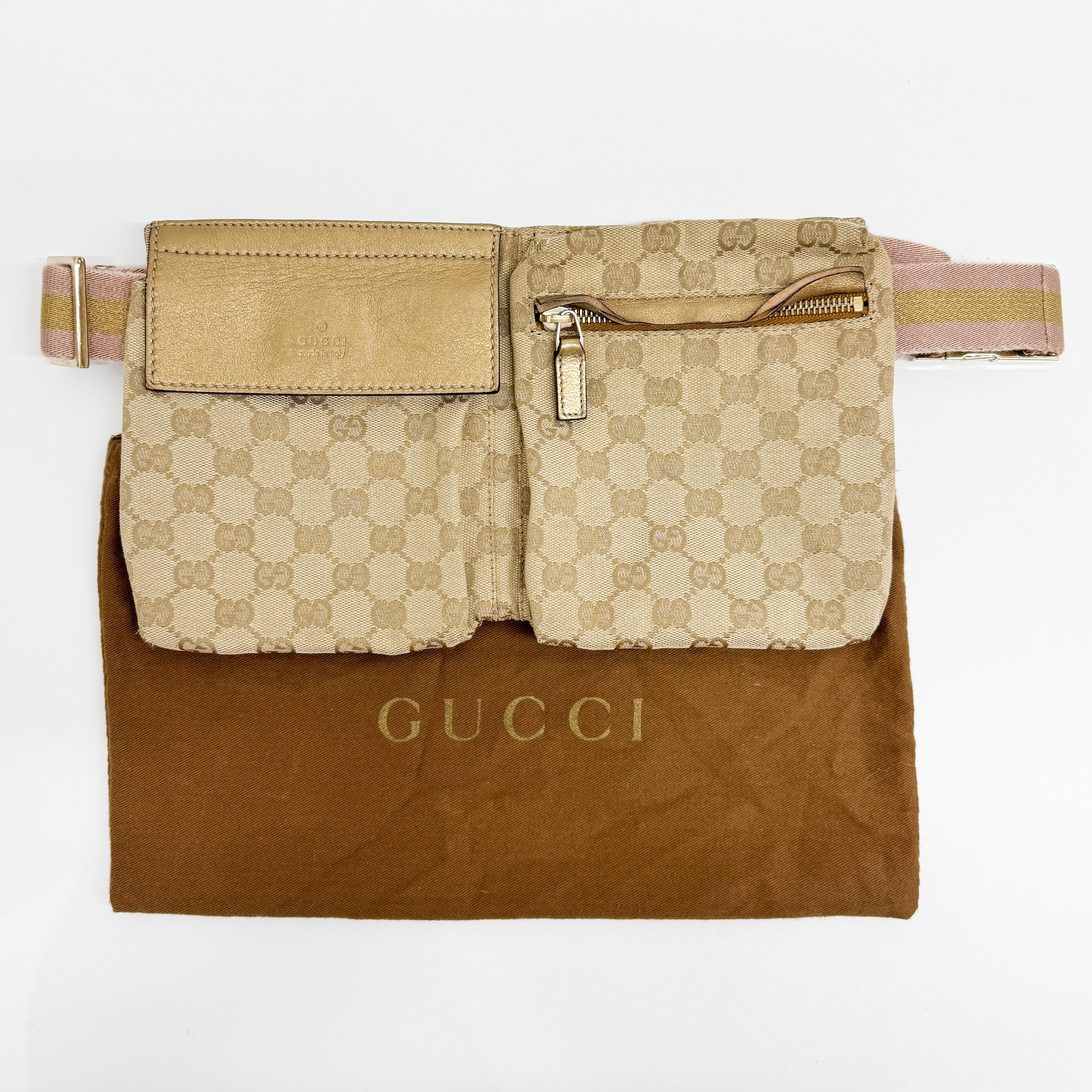 Brown GG Canvas Adjustable Fanny Pack