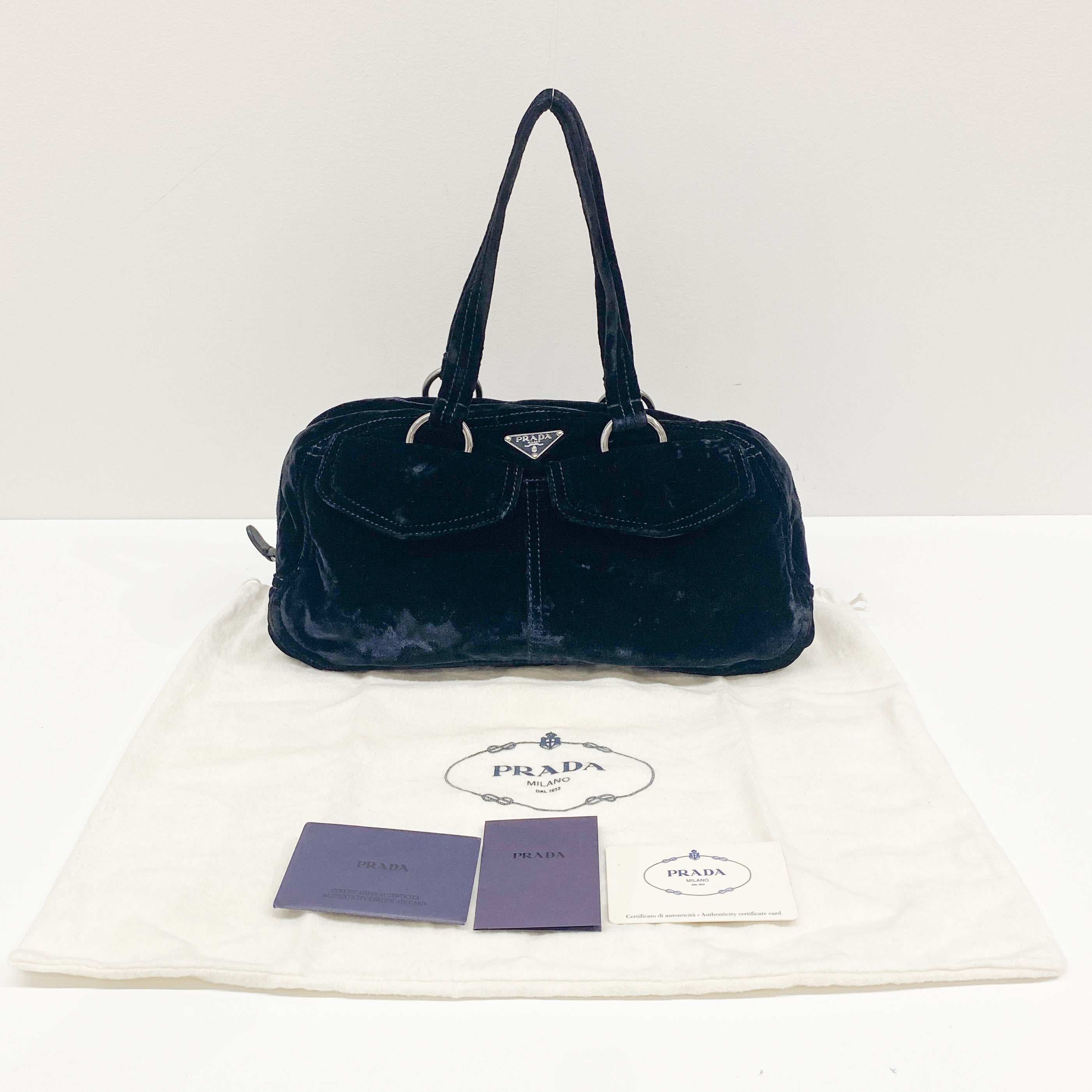 Black Velvet Shoulder Bag