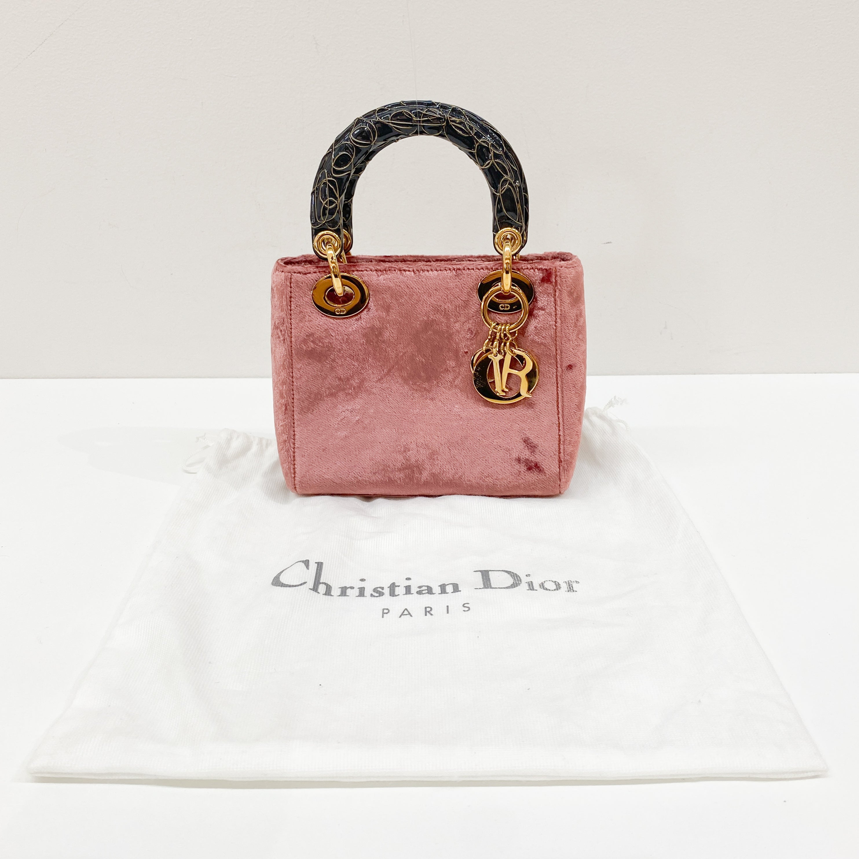 Vintage Pink Velvet Mini Hand Bag