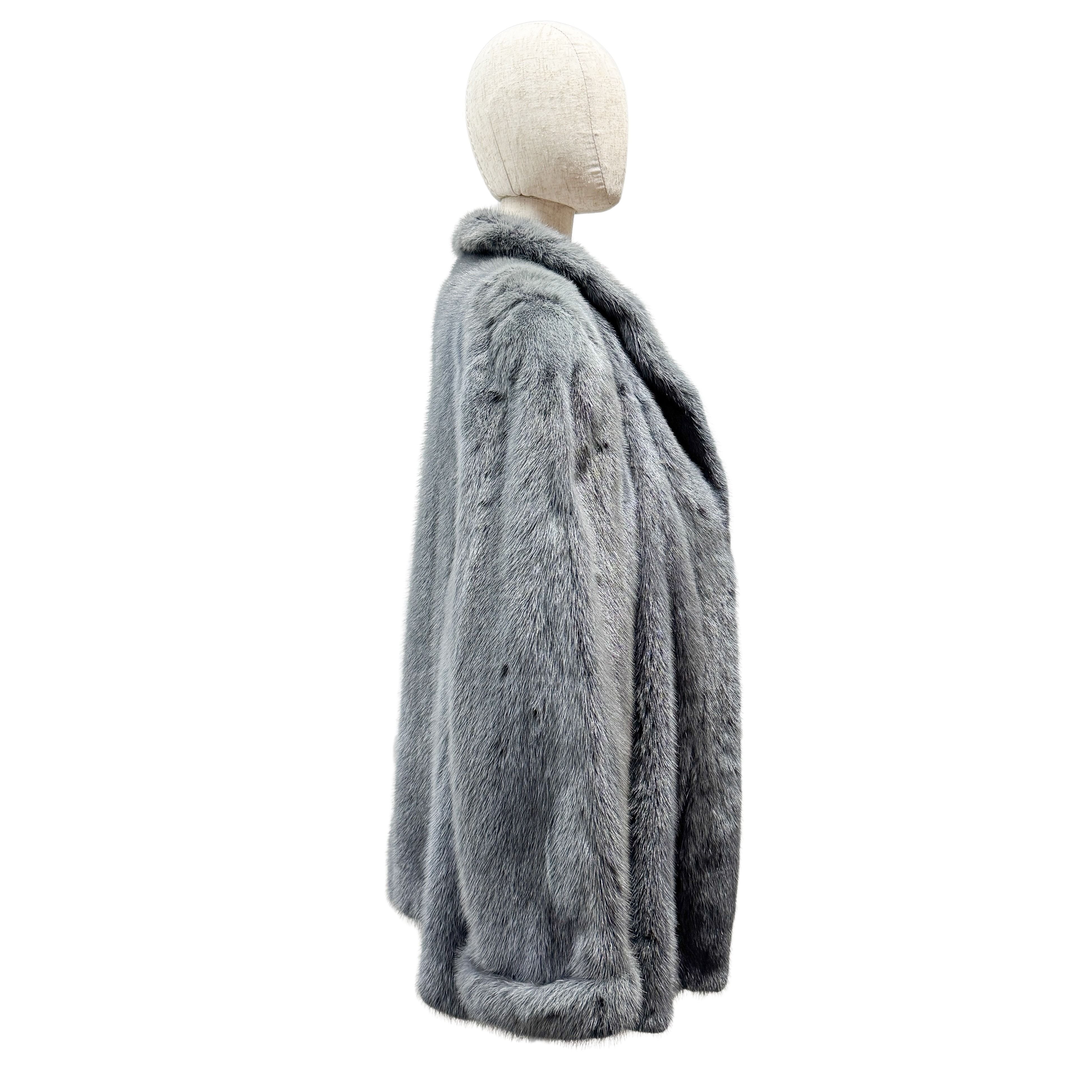 Size US 12 Grey Mink Fur Coat