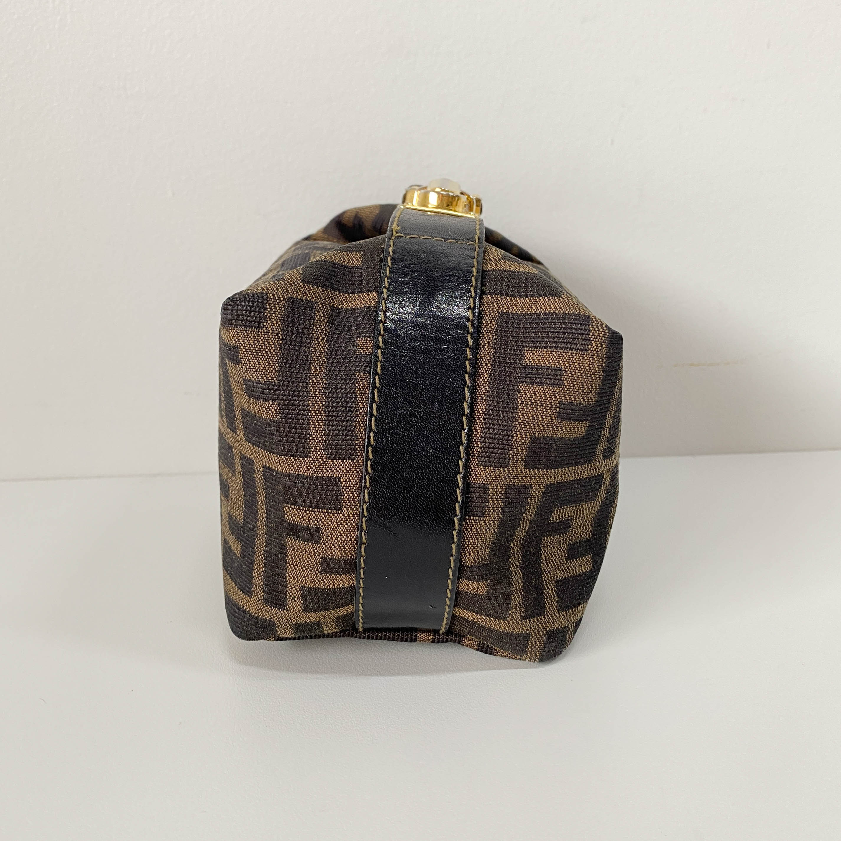 Zucca Brown Canvas Vanity Pouch