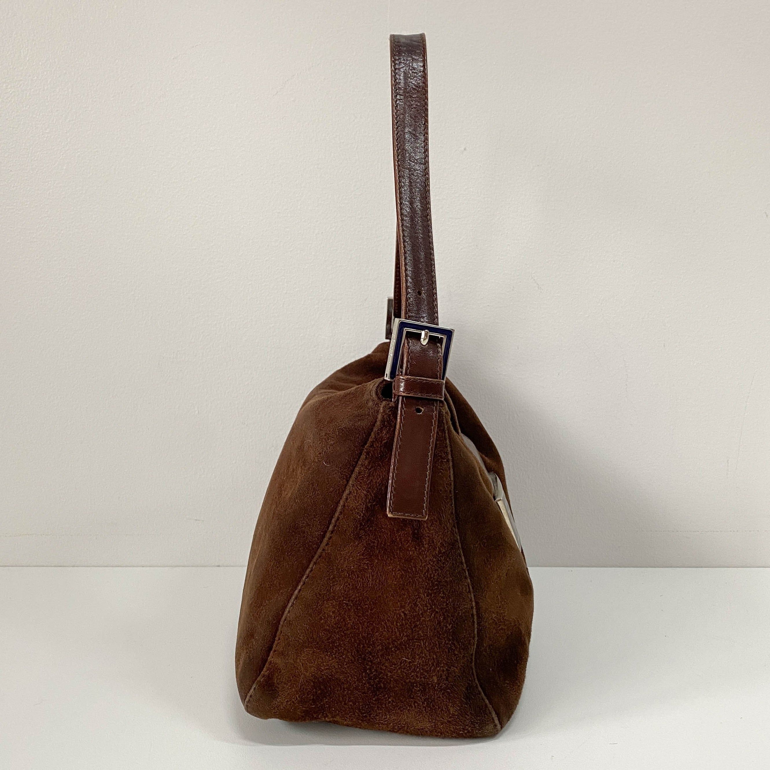 Vintage Brown Suede Shoulder Bag