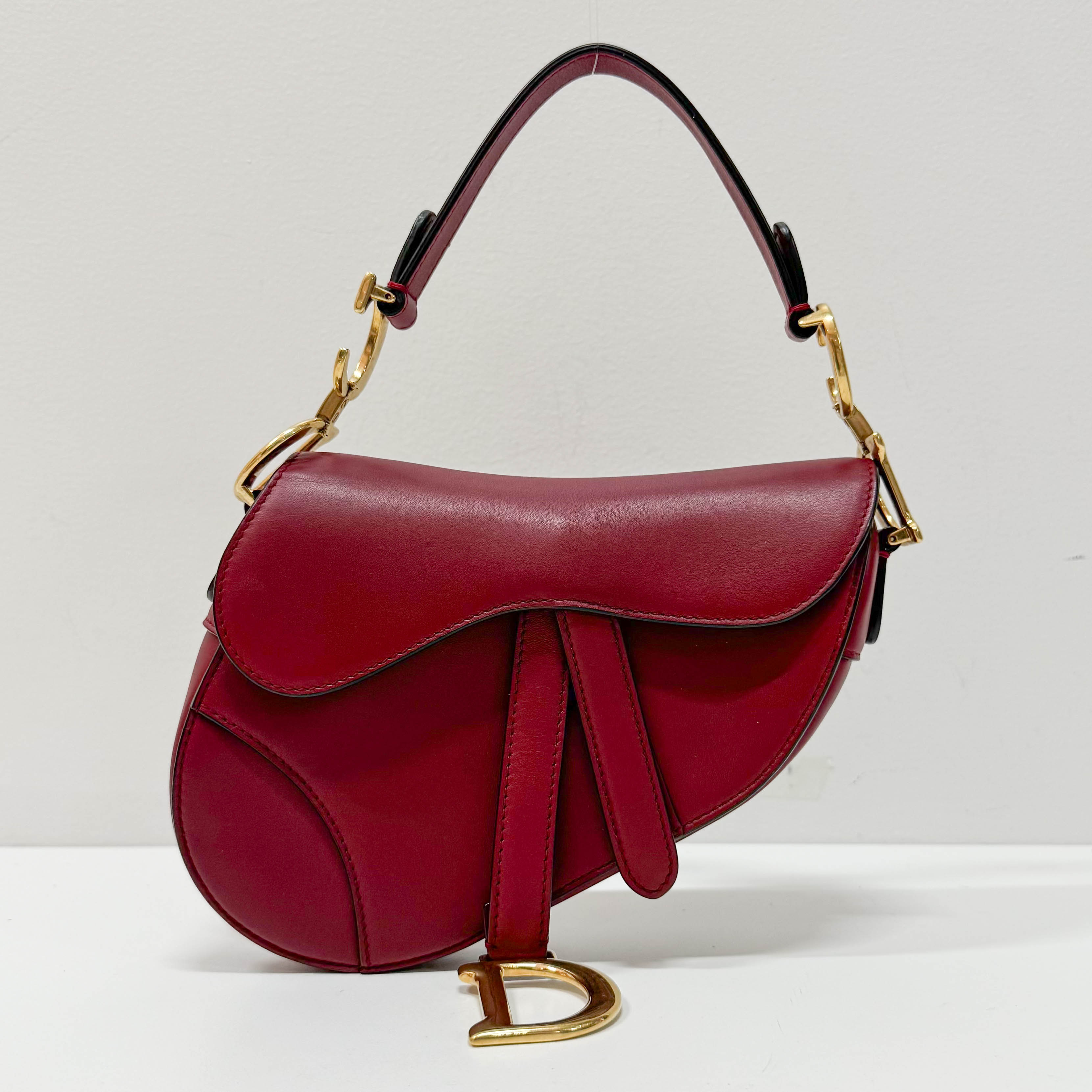 Saddle Red Leather Shoulder Bag