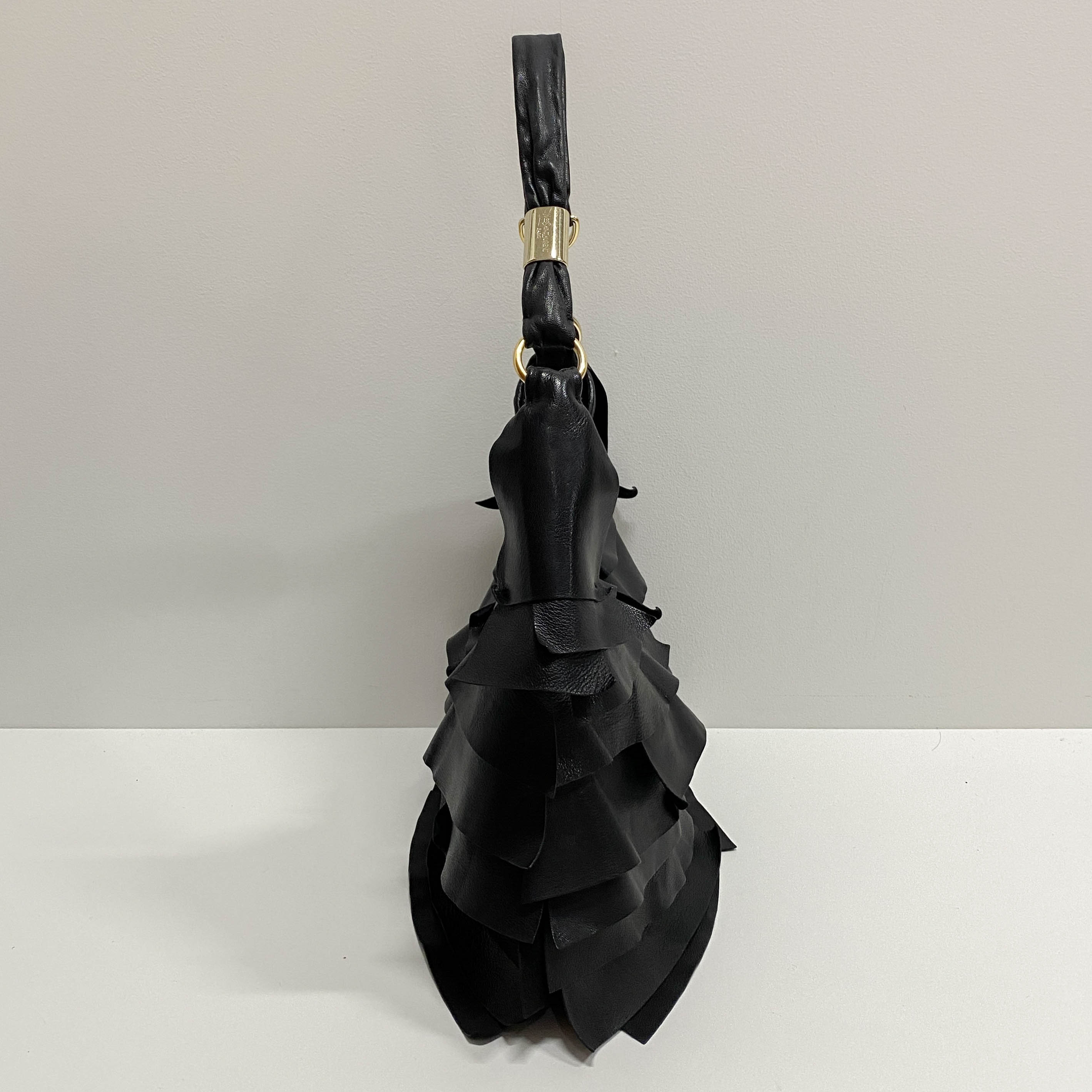 Saint Tropez Black Leather Shoulder Bag