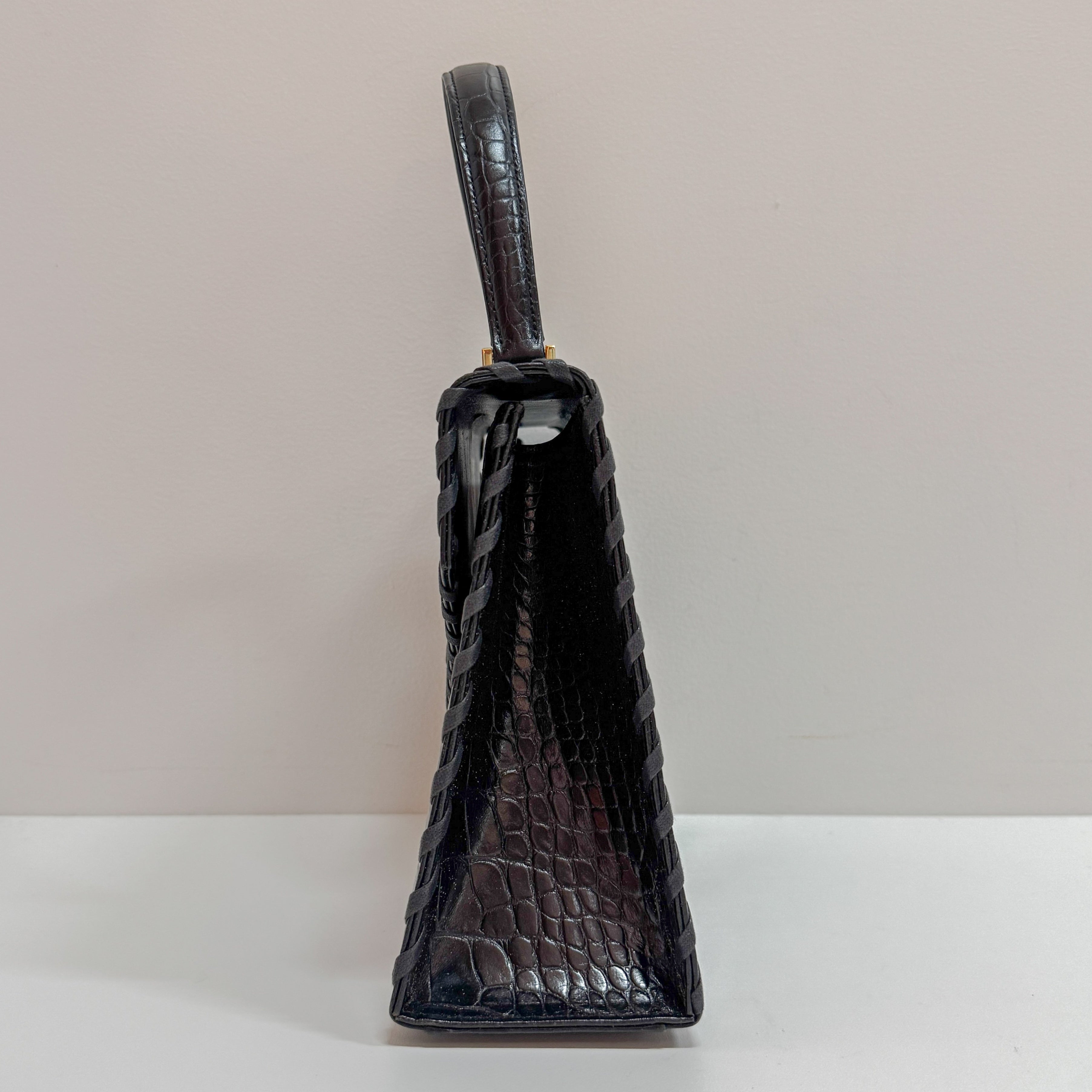 Cassandra Black Leather Handbag