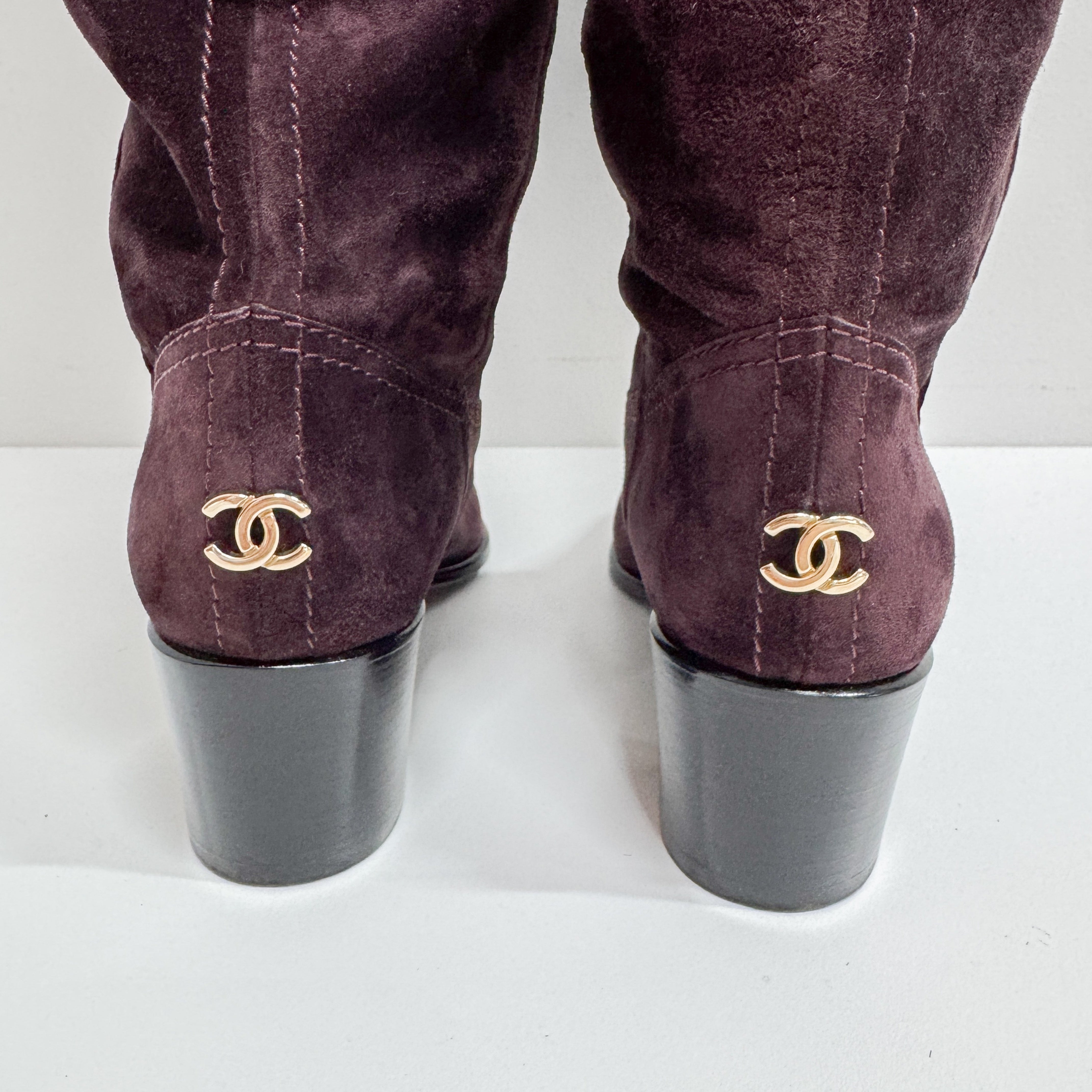 Size 37 Purple Suede Long Boots