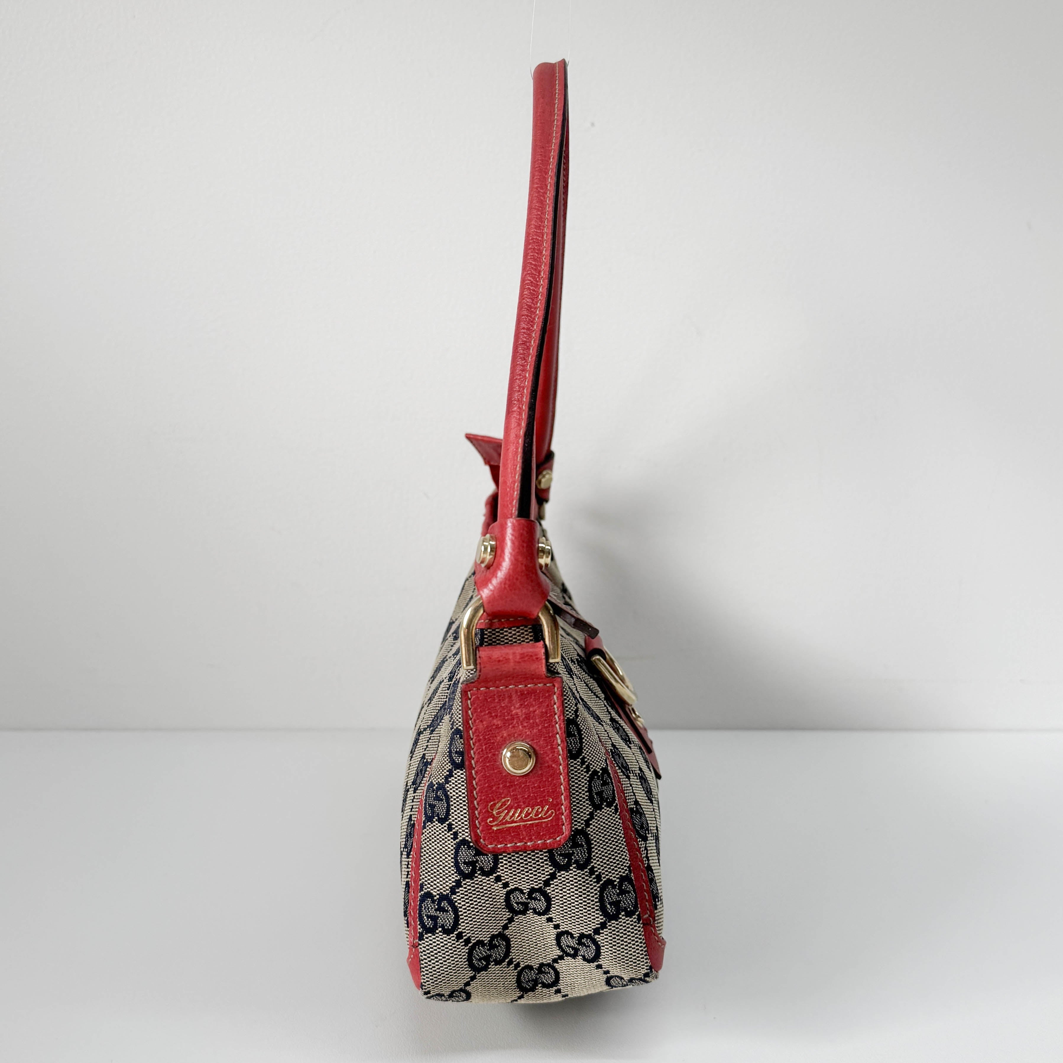 Abbey D-Ring Red Canvas Shoulder Bag