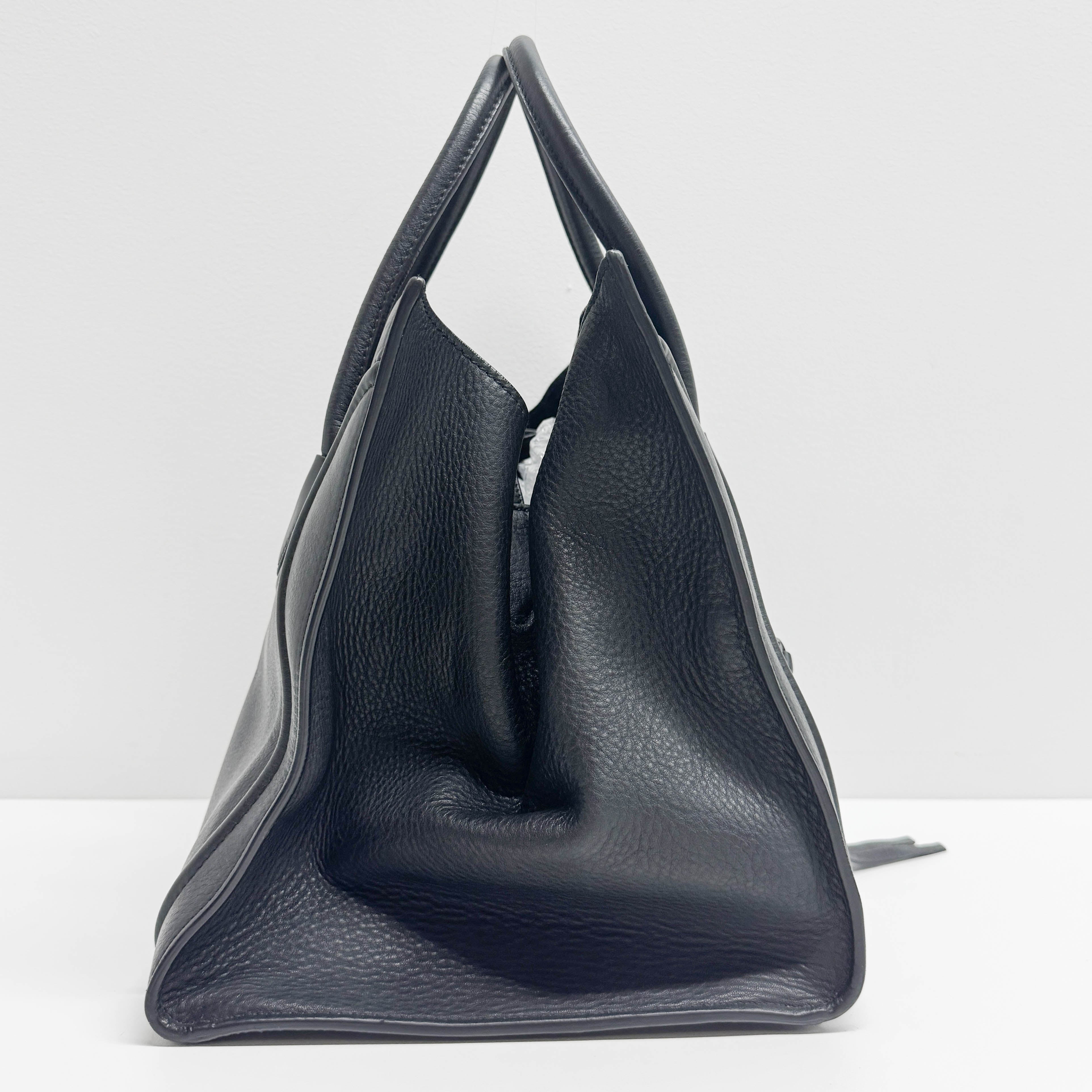 Luggage Black Leather Tote