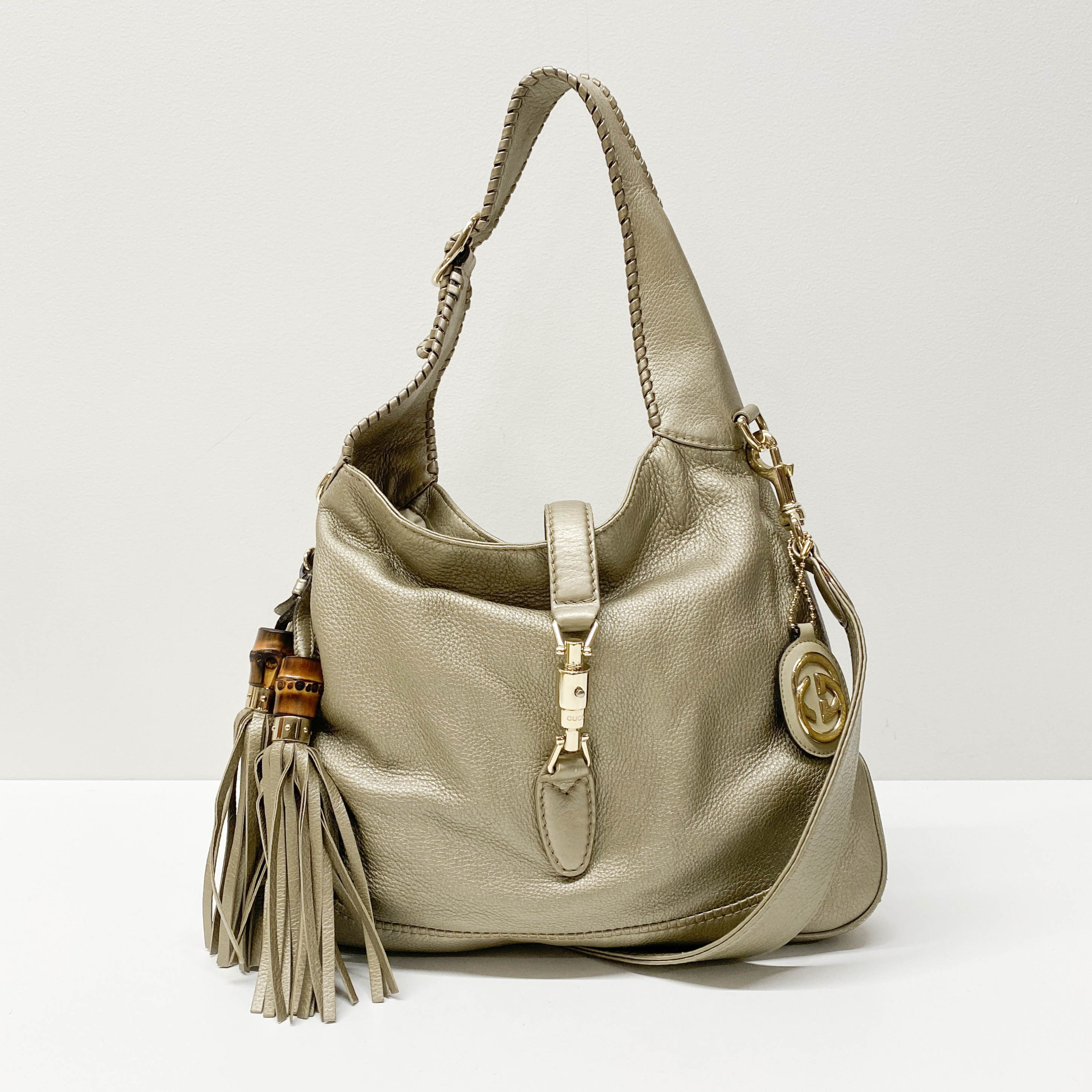 Jackie Gold Metallic Shoulder Bag