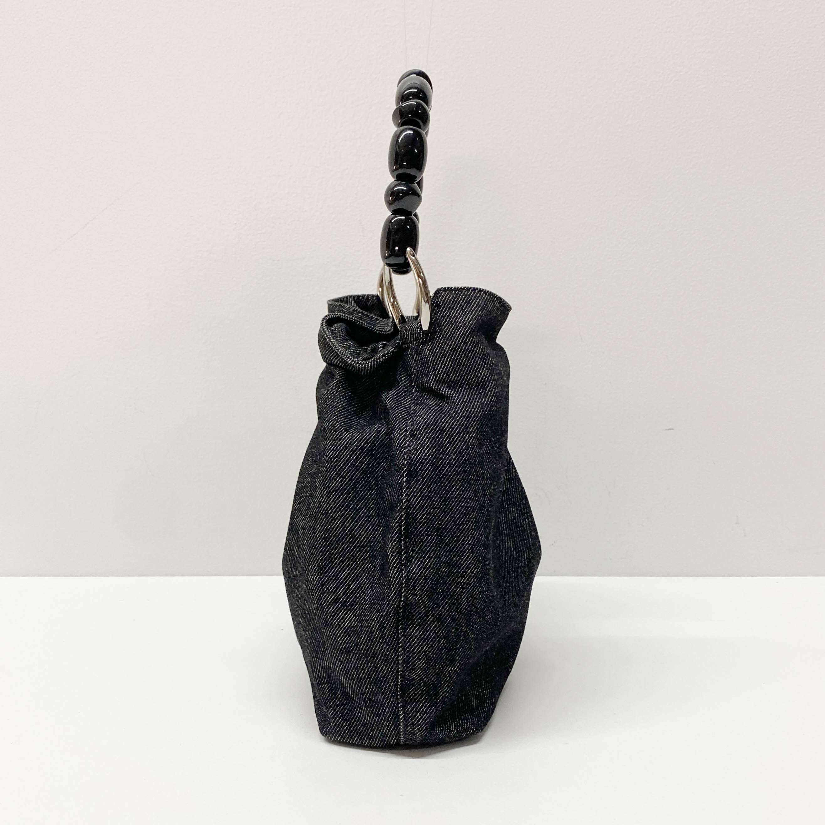 Malice Pearl Black Denim Hand Bag