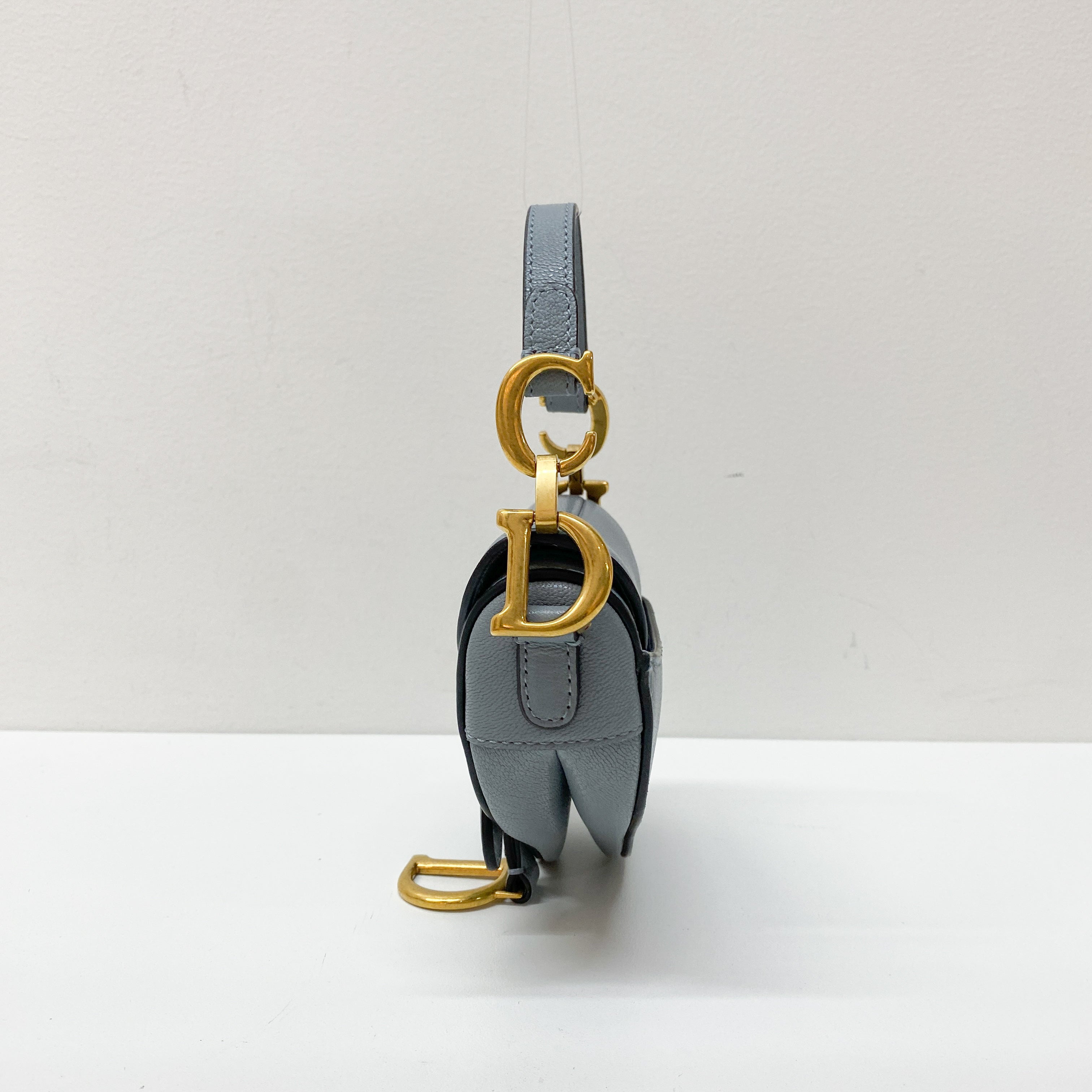 Mini Saddle Blue Leather Hand Bag