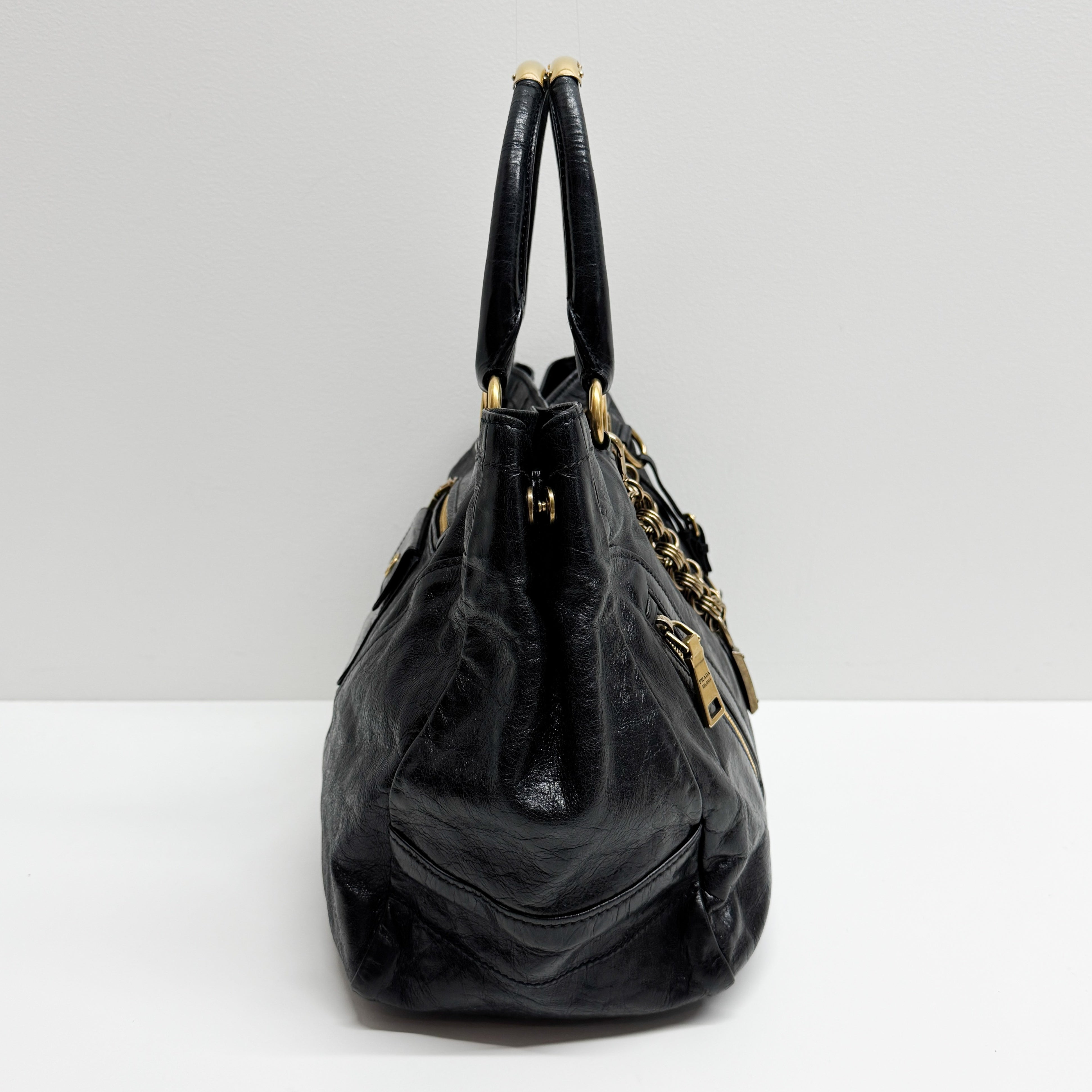 Black Leather Hand Bag